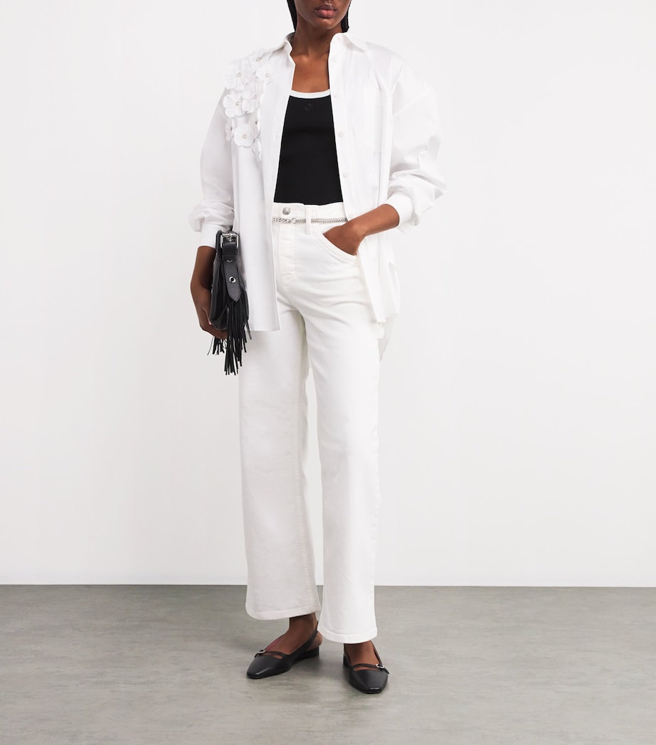 Stretch-Cotton Rib-Knit Tank Top BLACK / WHITE Image 2