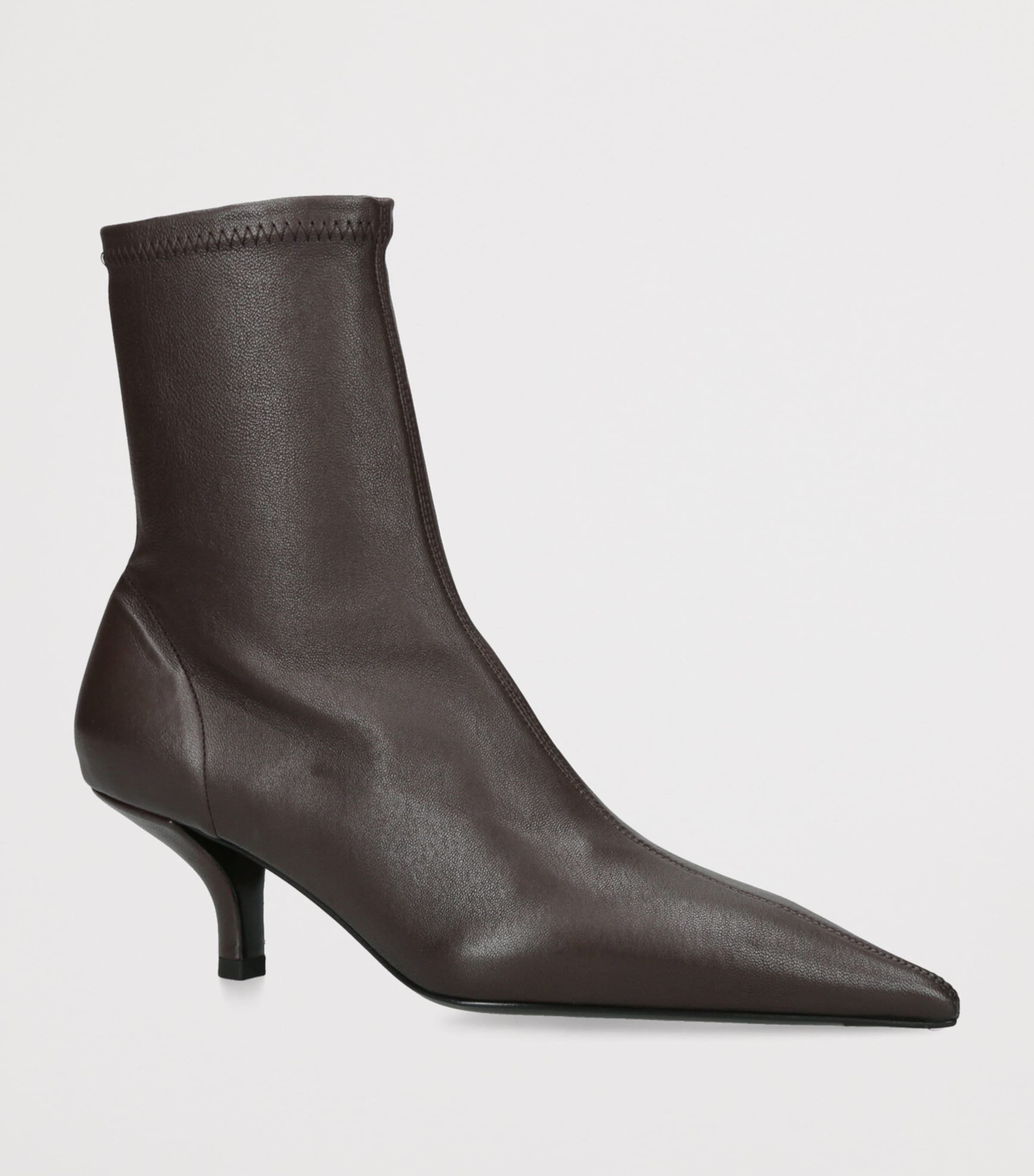Nappa Leather Heeled Boots 55 DARK BROWN Image 3
