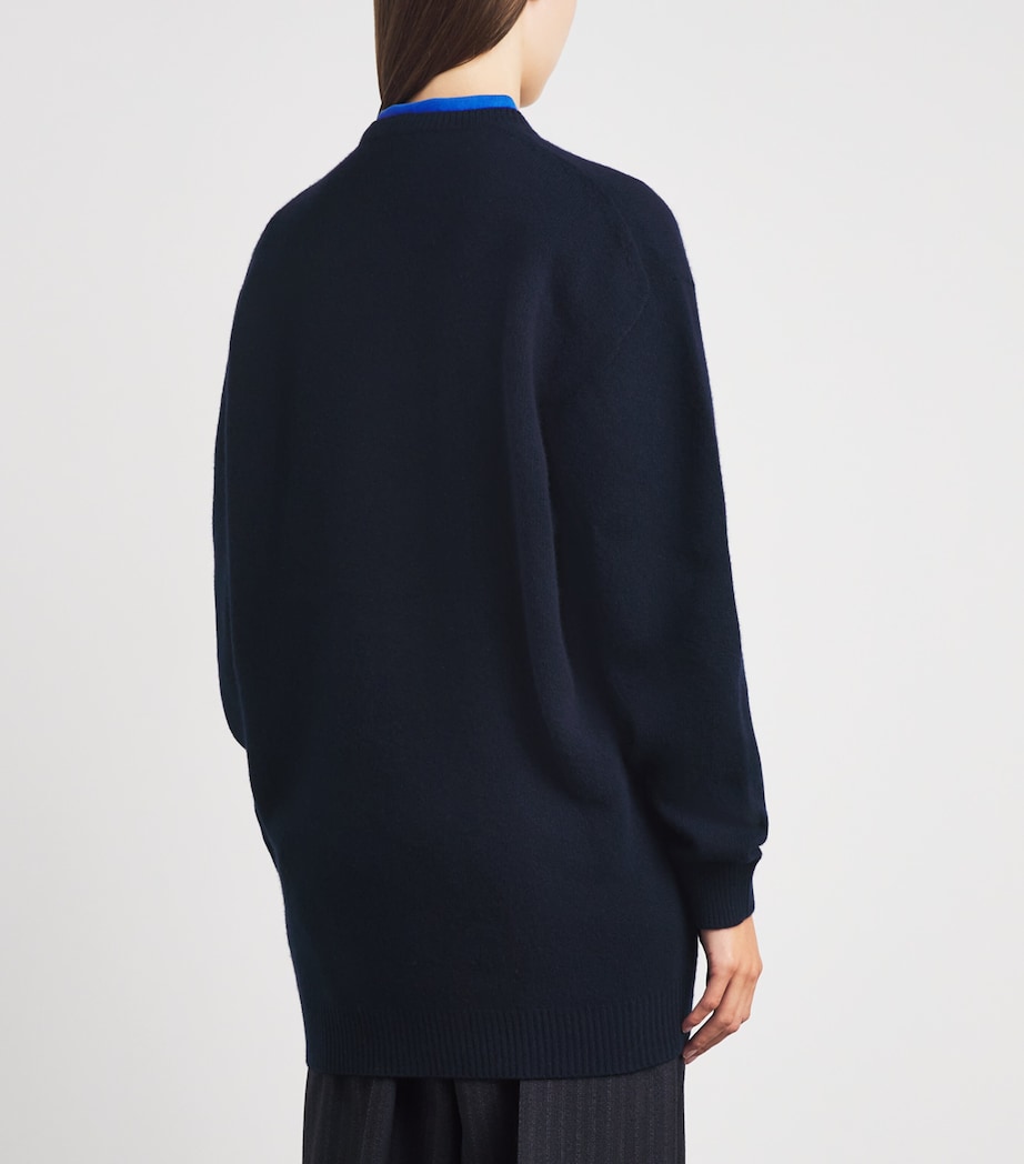 Jil Sander Womens Wool-Cashmere Sweater Ink Image 5