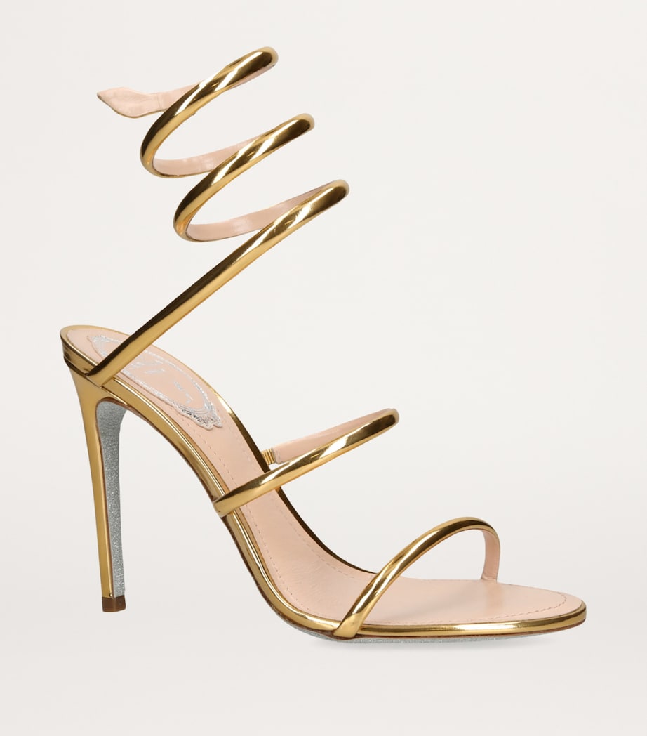 Mirrored Leather Minimal Cleo Sandals 105 GOLD Image 4