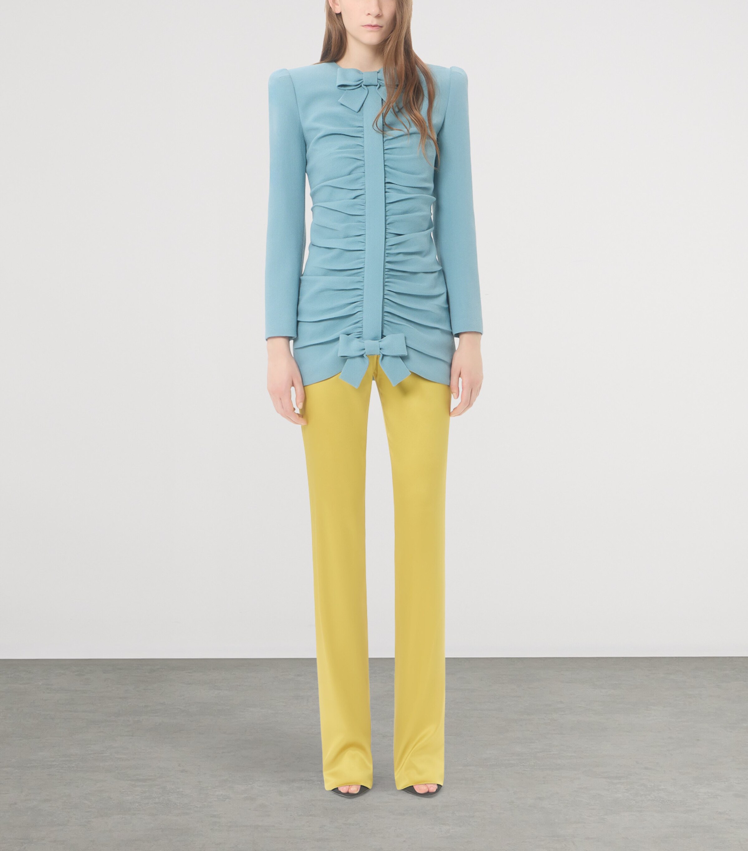 Valentino Womens Silk-Blend Straight Trousers Image 5