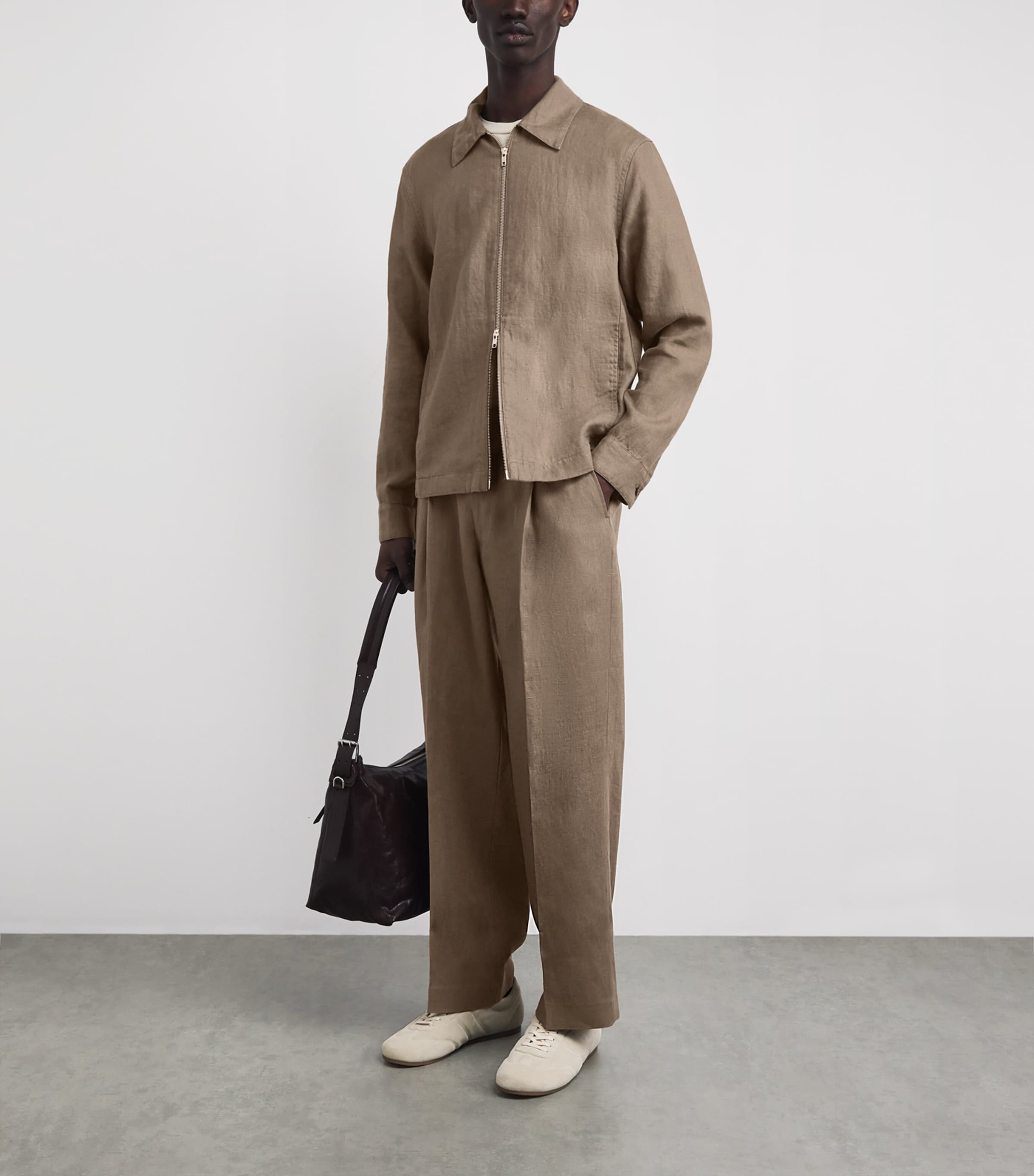 NN.07 Mens Linen Kay Wide-Leg Trousers Clay Mirage Image 2