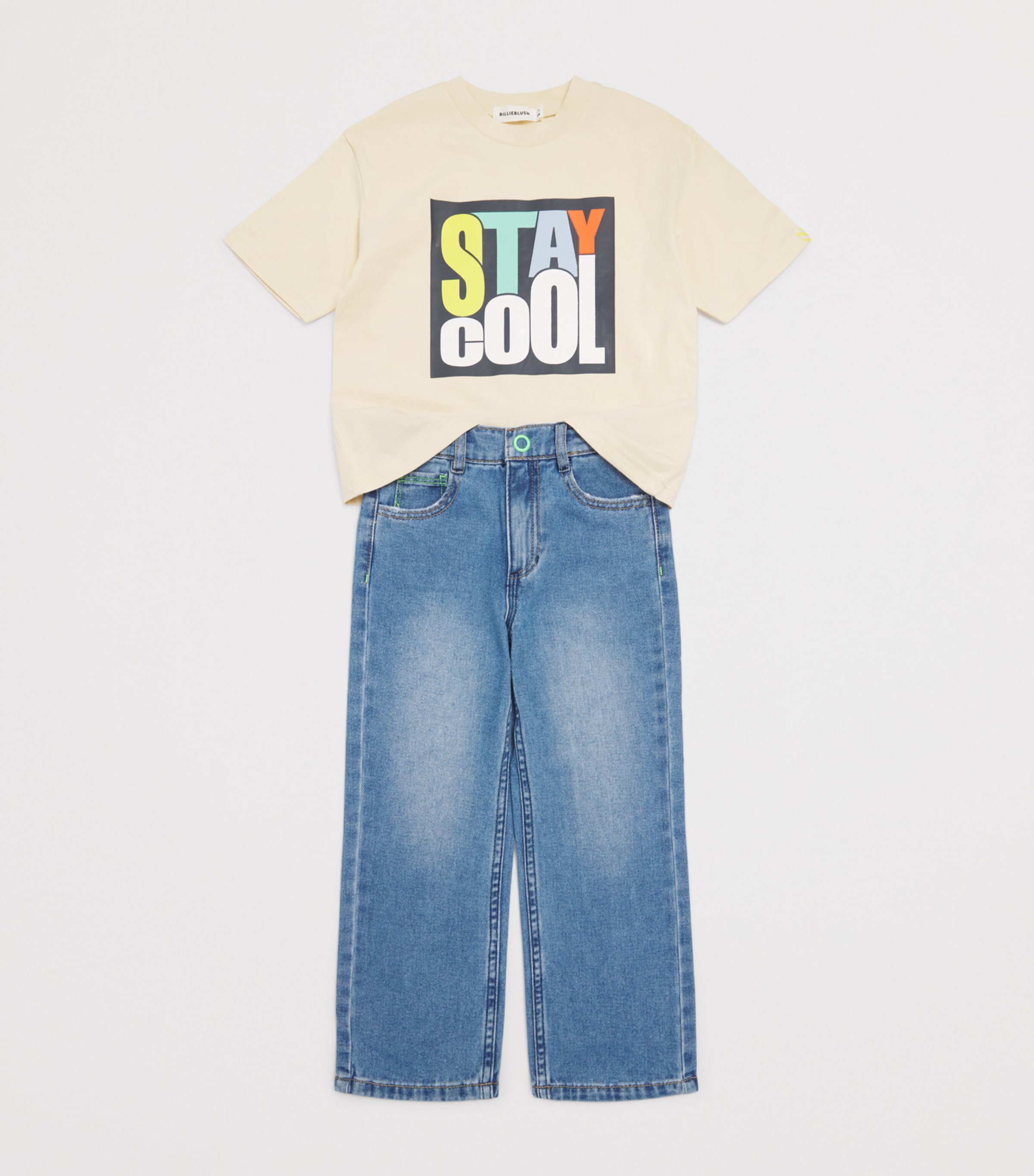 Cotton Stay Cool T-Shirt (4-10 Years) 255STONE Image 3