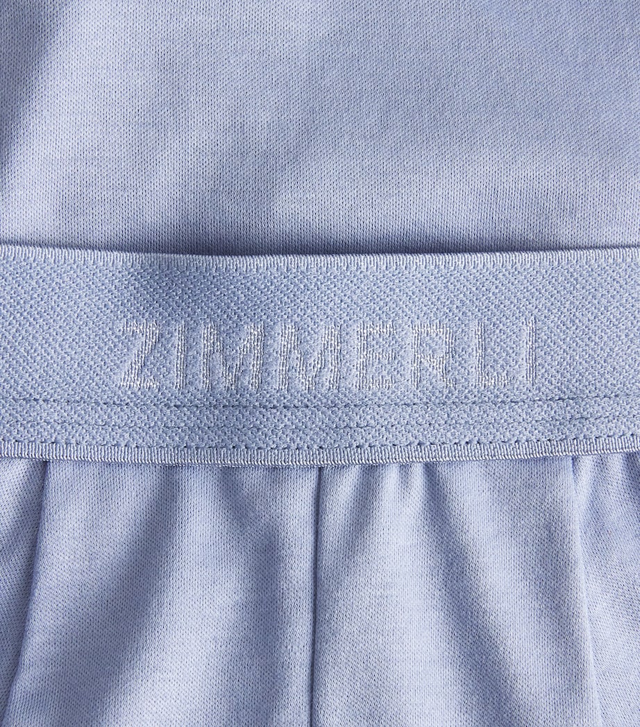 Zimmerli Mens Sea Island Cotton Boxer Briefs Mountain Blue Image 5