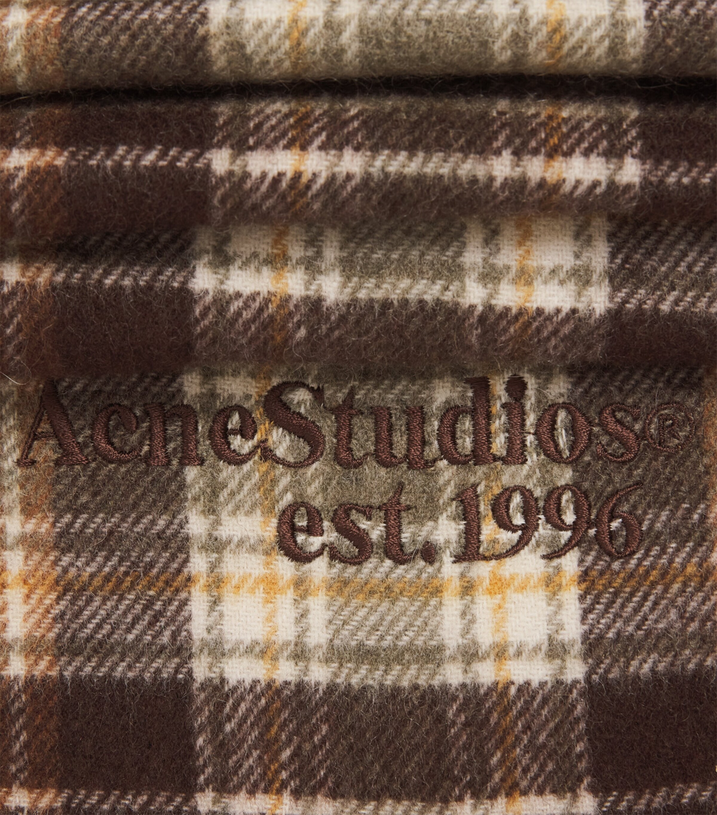 Acne Studios Cashmere-Wool Check Scarf Dark Brown/khaki Image 4