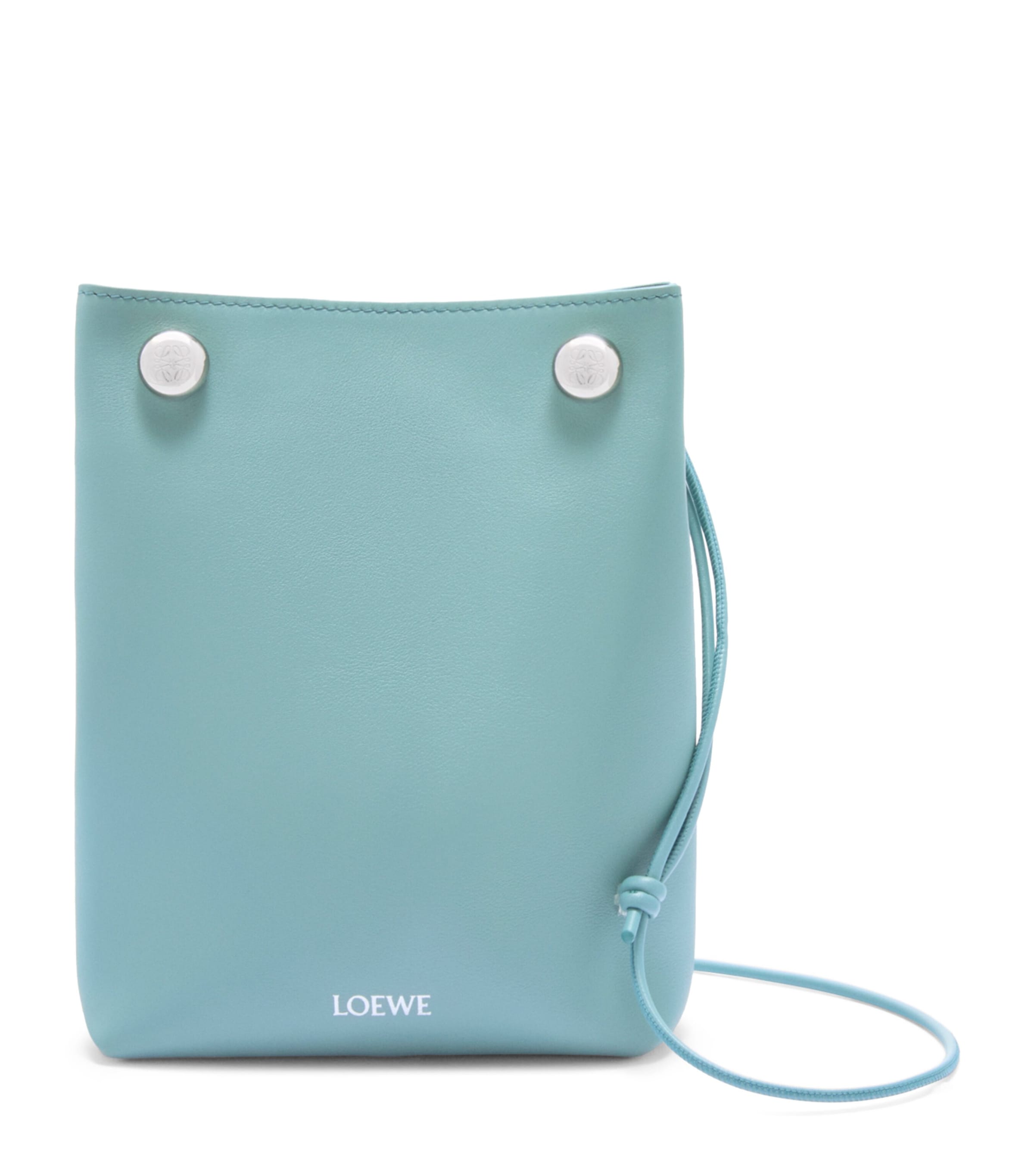 Loewe Anagram Pebble Leather Bucket Bag In Blue