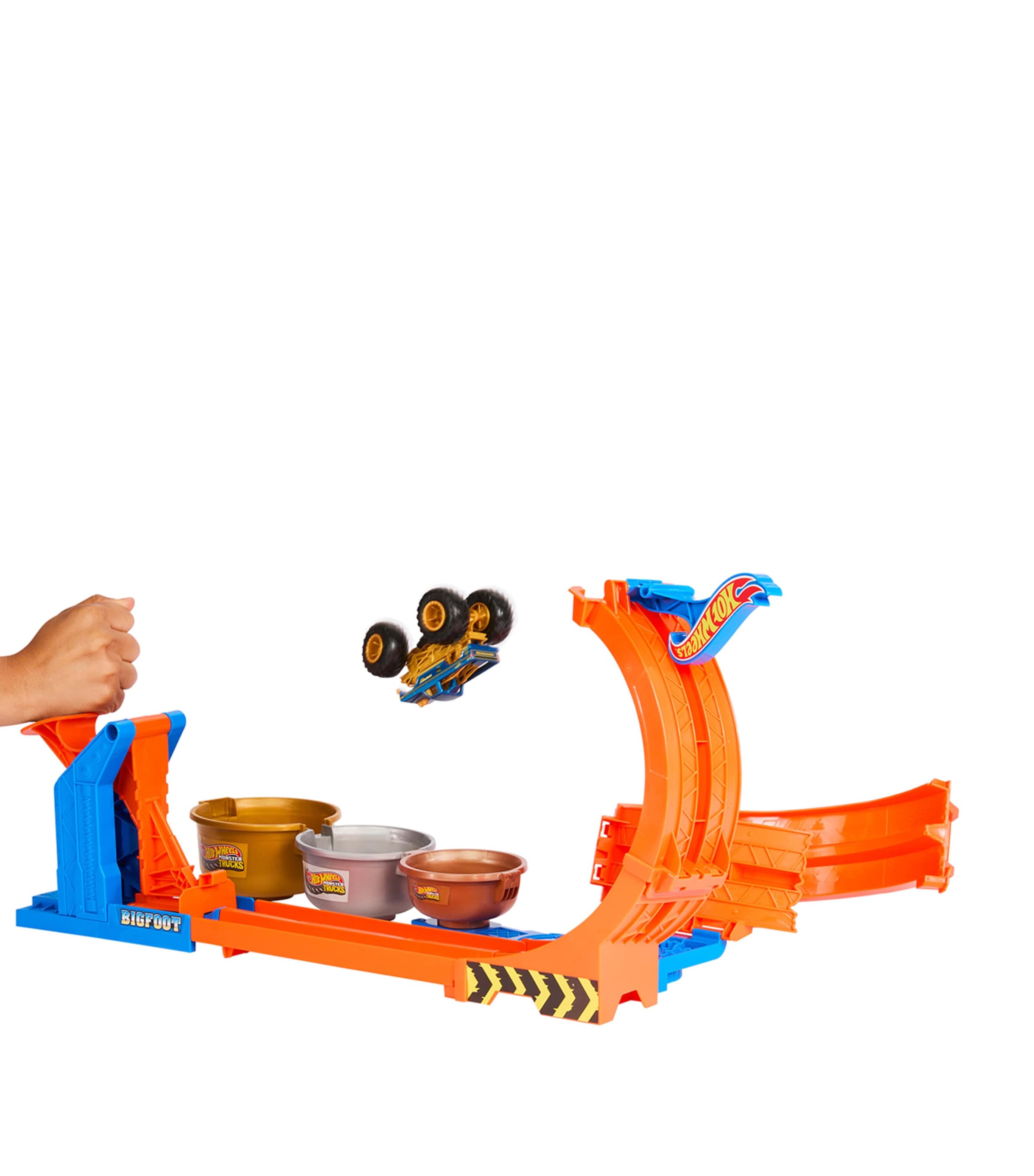 Hot Wheels Monster Trucks Loop-and-Flip Trophy Challenge Set MULTI Image 2
