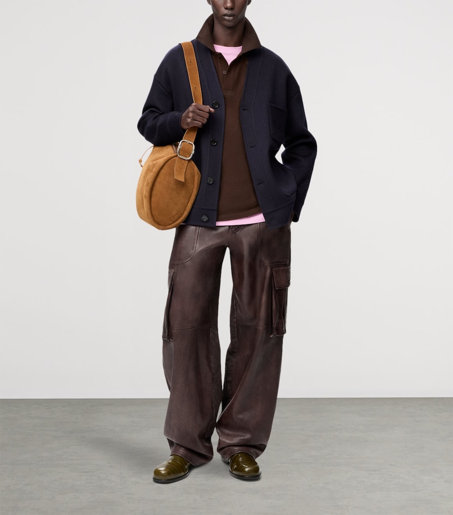 Wool-Cashmere-Blend Cardigan NAVY/GREY Image 2