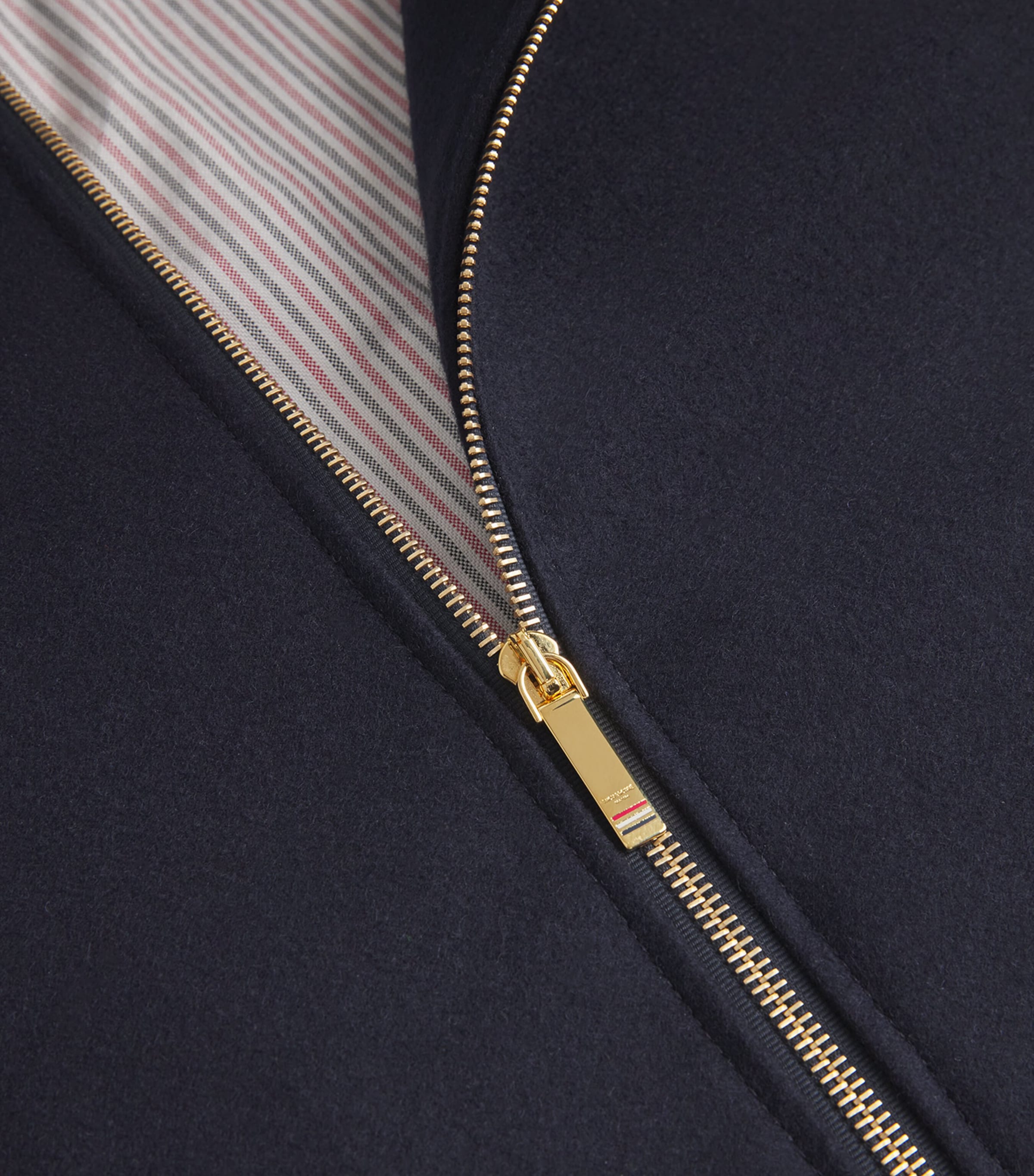 Wool-Leather 4-Bar Oversized Bomber Jacket NAVY Image 5