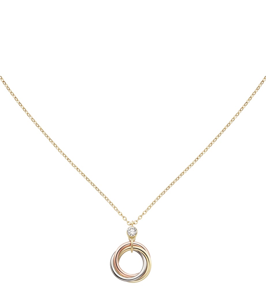 Mixed Gold and Diamond Trinity Necklace MIXED GOLD Image 1