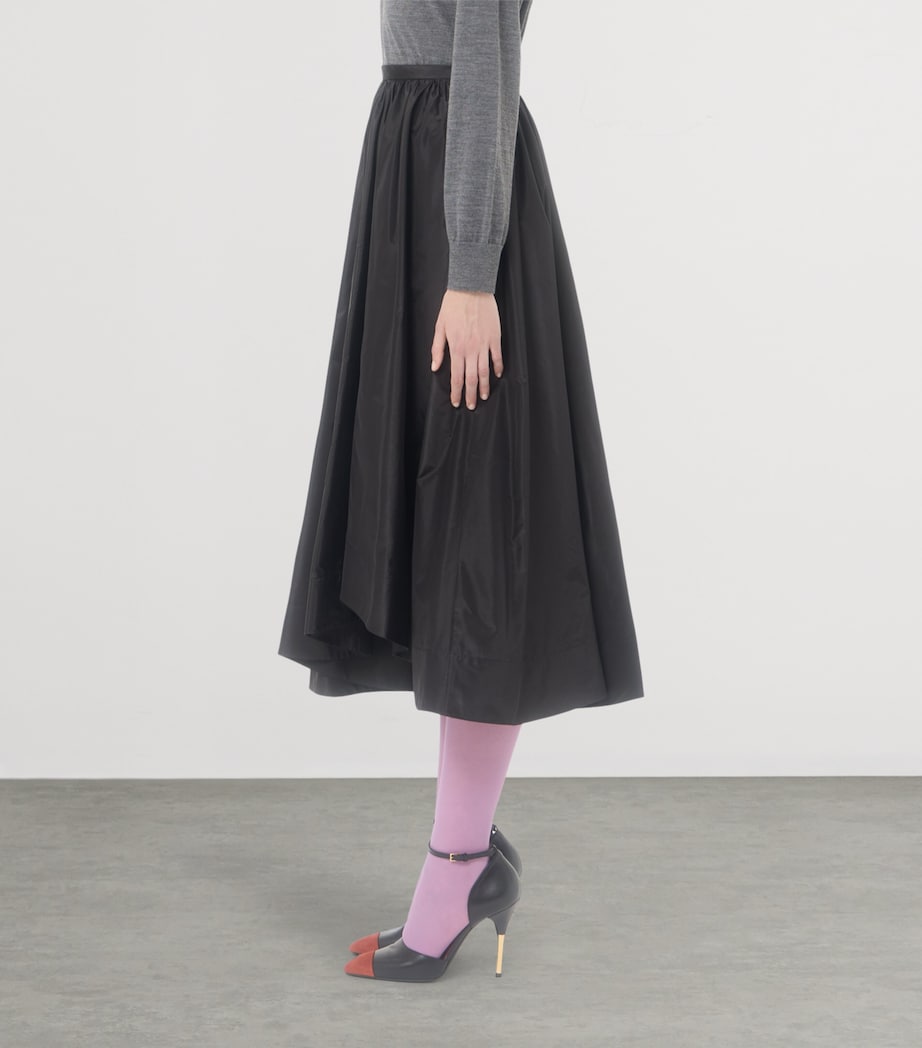Valentino Womens Silk Pleated Midi Skirt Image 4