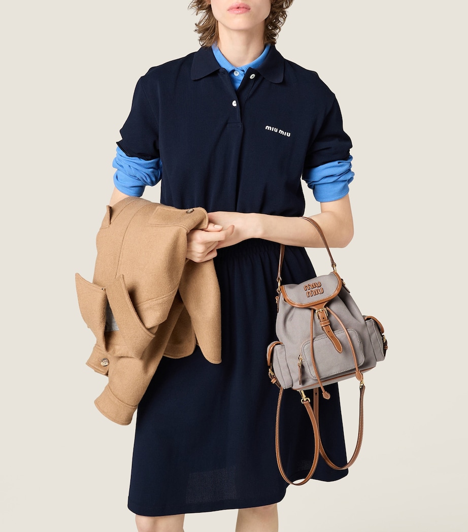 Canvas-Leather Backpack F04KC Image 2