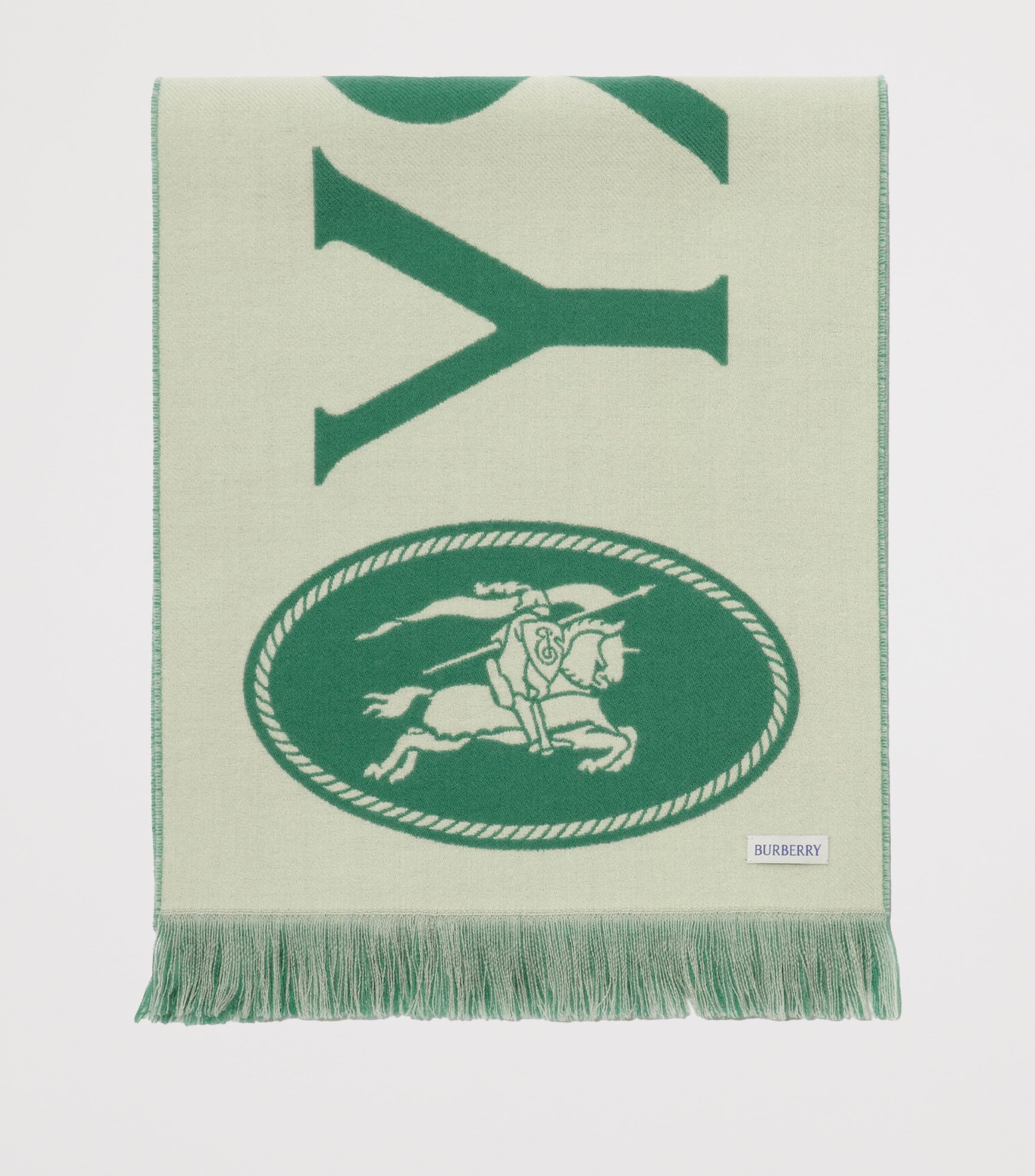 Burberry Wool Logo Scarf Tennis Green Image 3