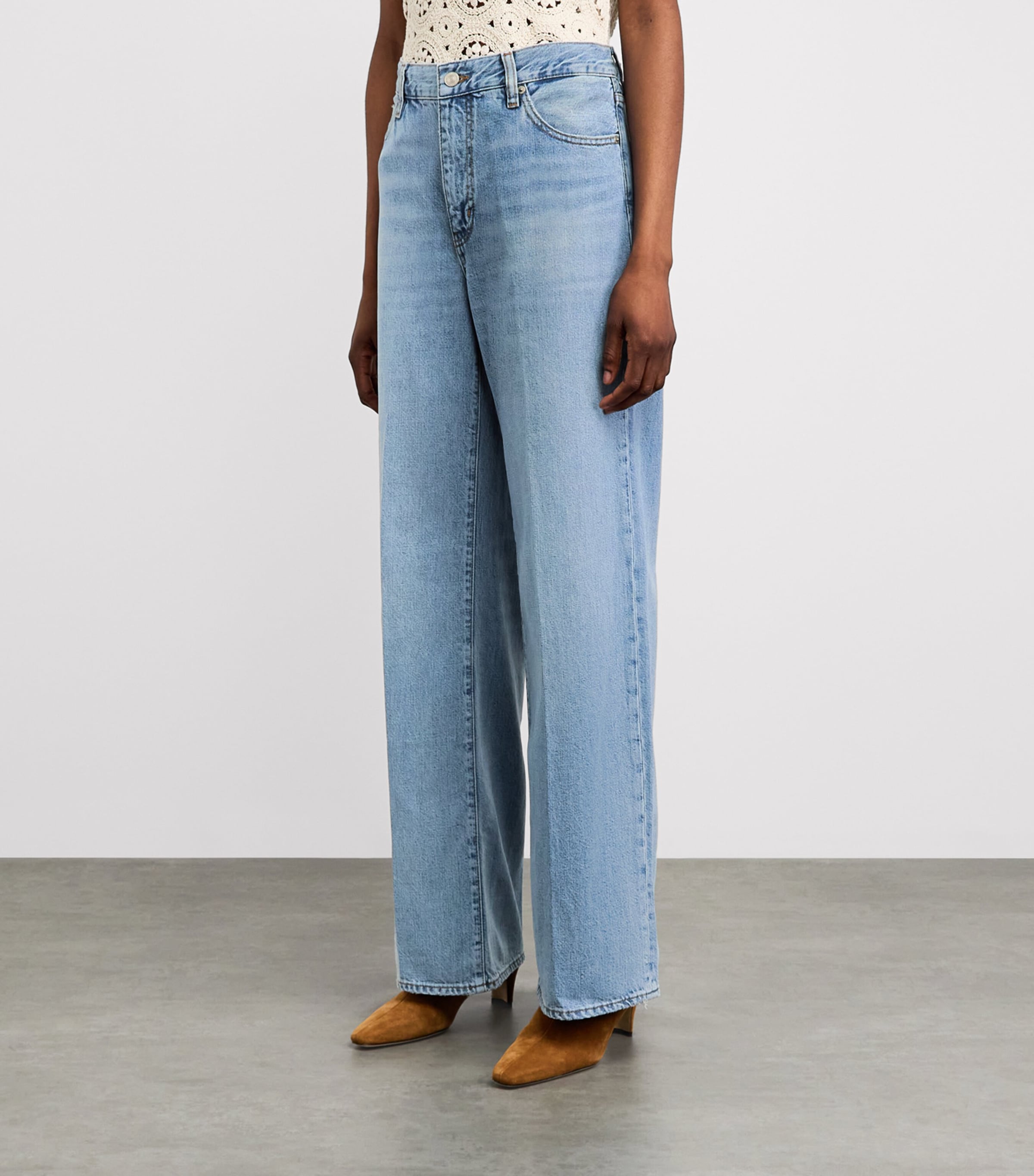 FRAME Womens The Stroll Wide-Leg Jeans Frey Frey Image 4