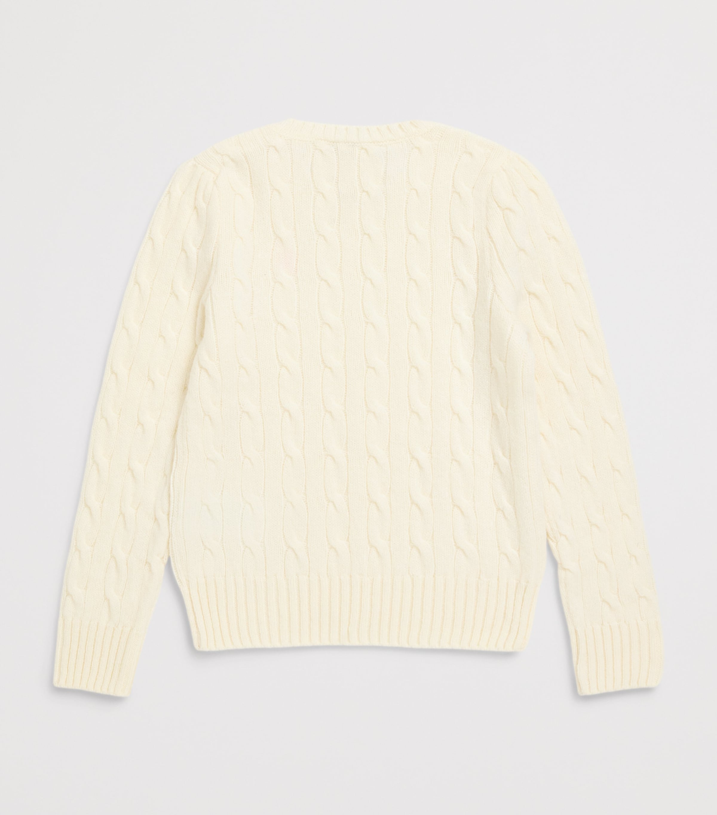 Ralph Lauren Kids Wool-Cashmere Cable-Knit Sweater (2-6.5 Years) Wrm White W/pnk Image 2