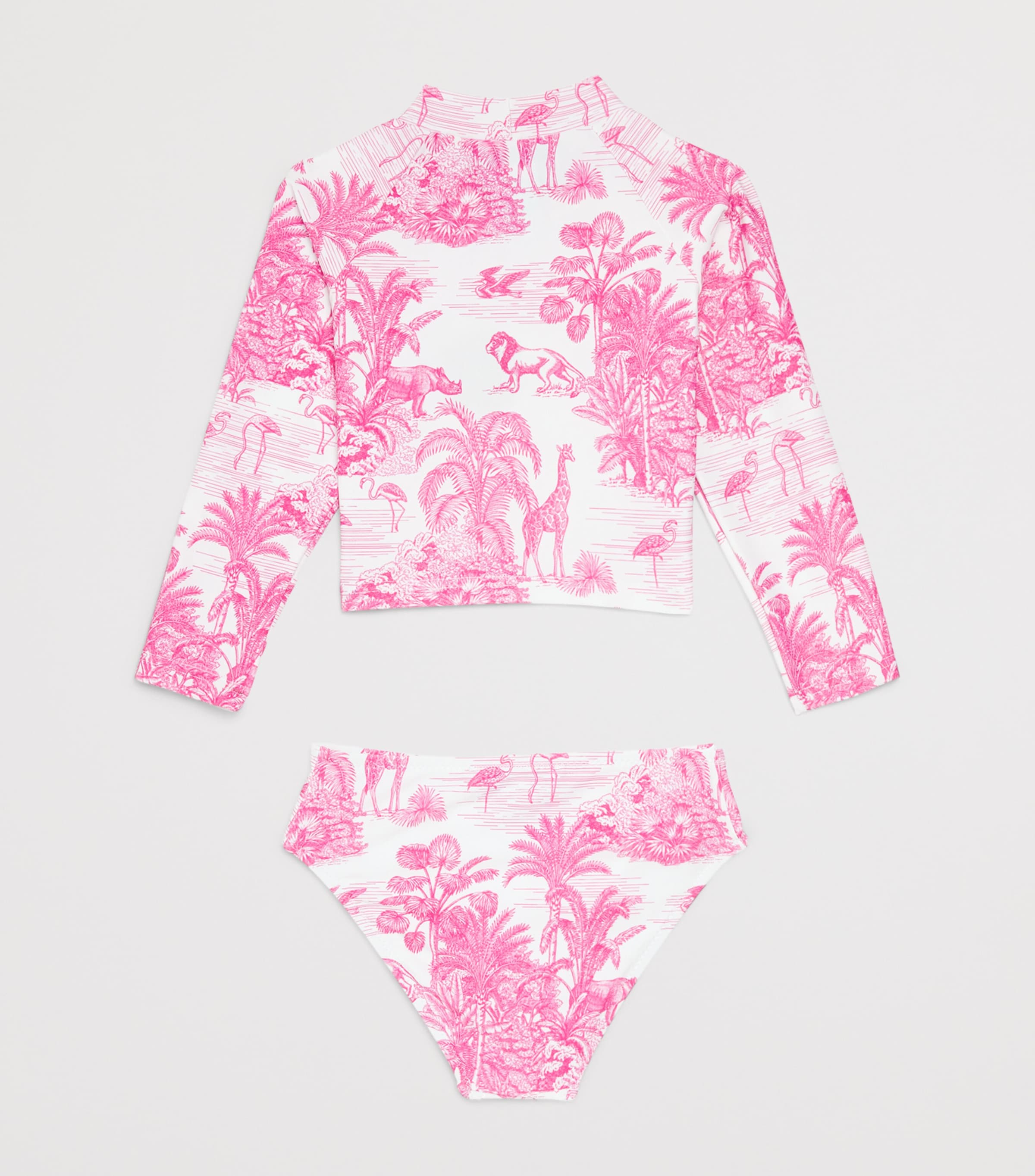 Jungle Print Crop Top Bikini (2-12 Years) JUNGLE PINK Image 2