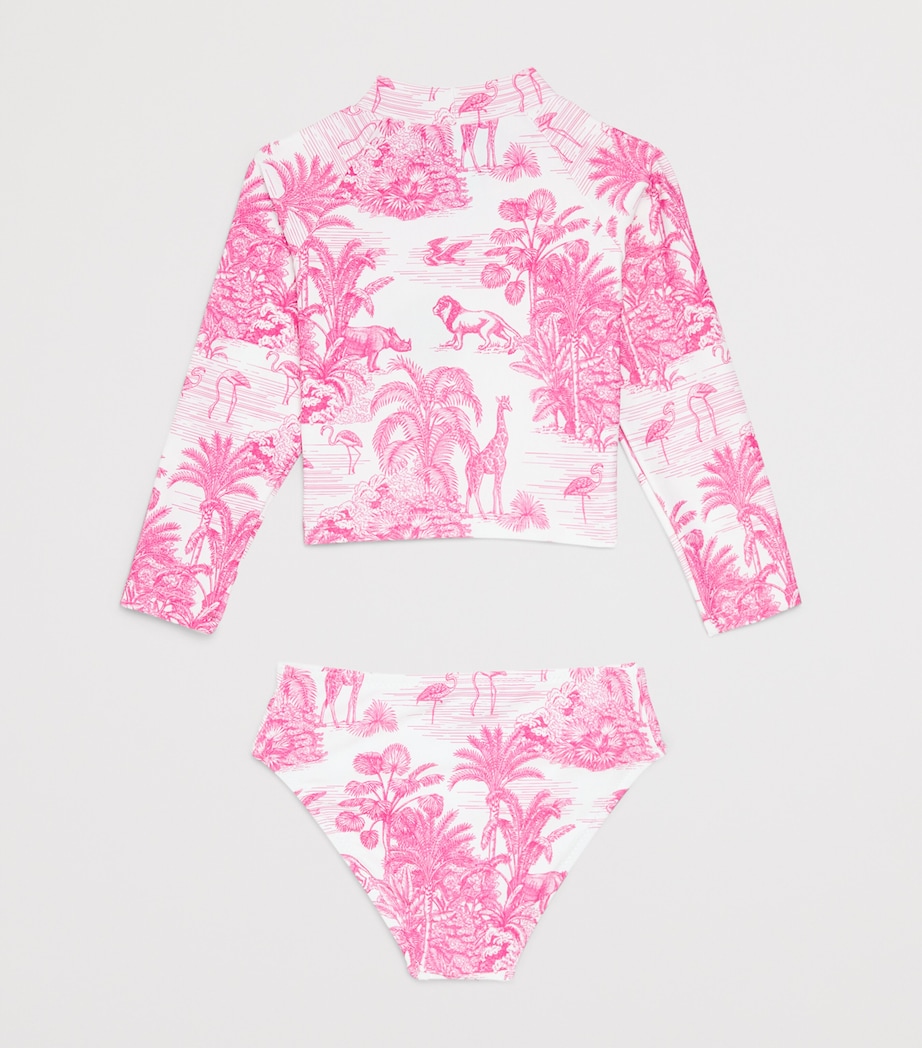 Jungle Print Crop Top Bikini (2-12 Years) JUNGLE PINK Image 2