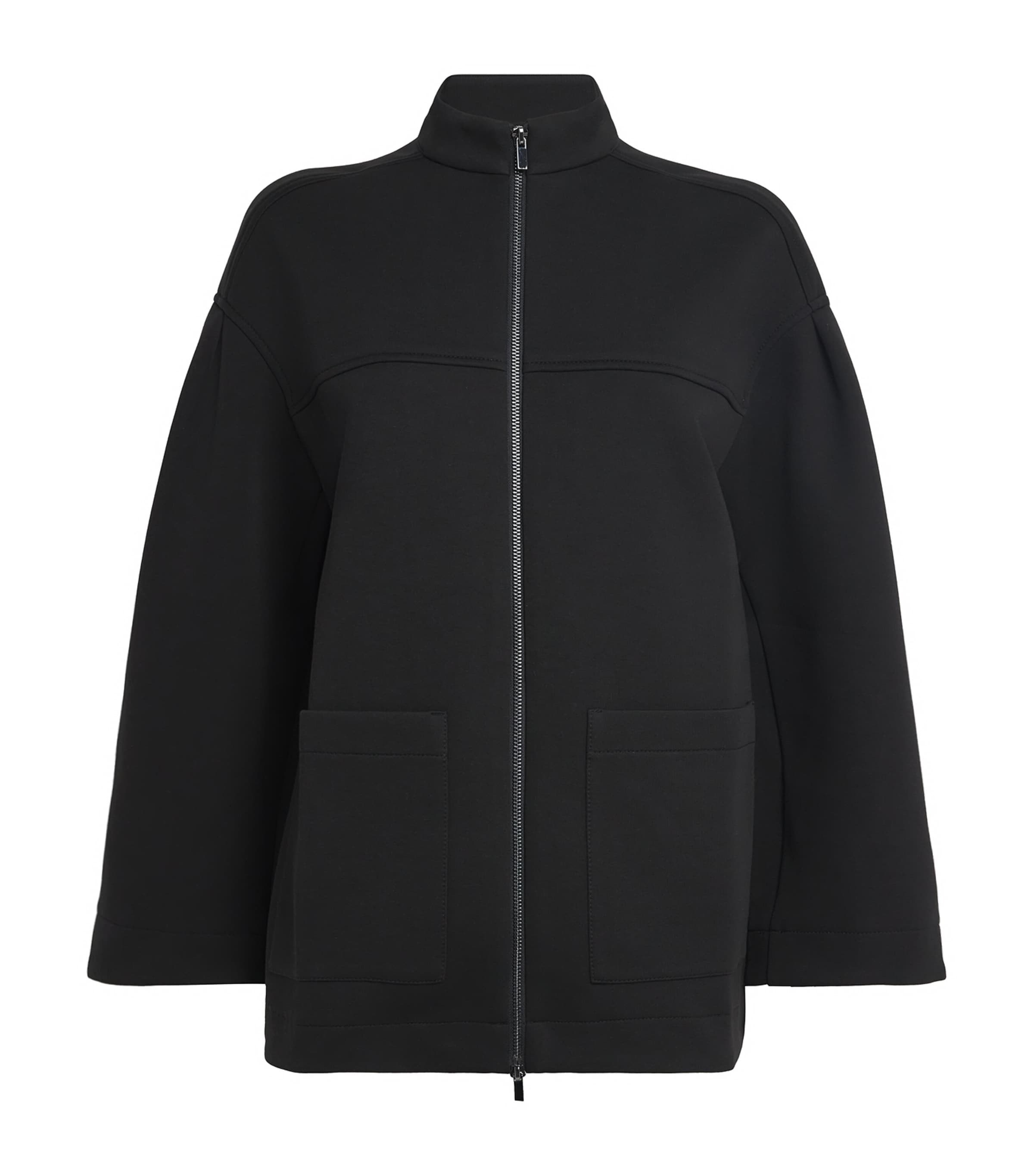 Mm Max Mara Zip-up Cadice Jacket In Black