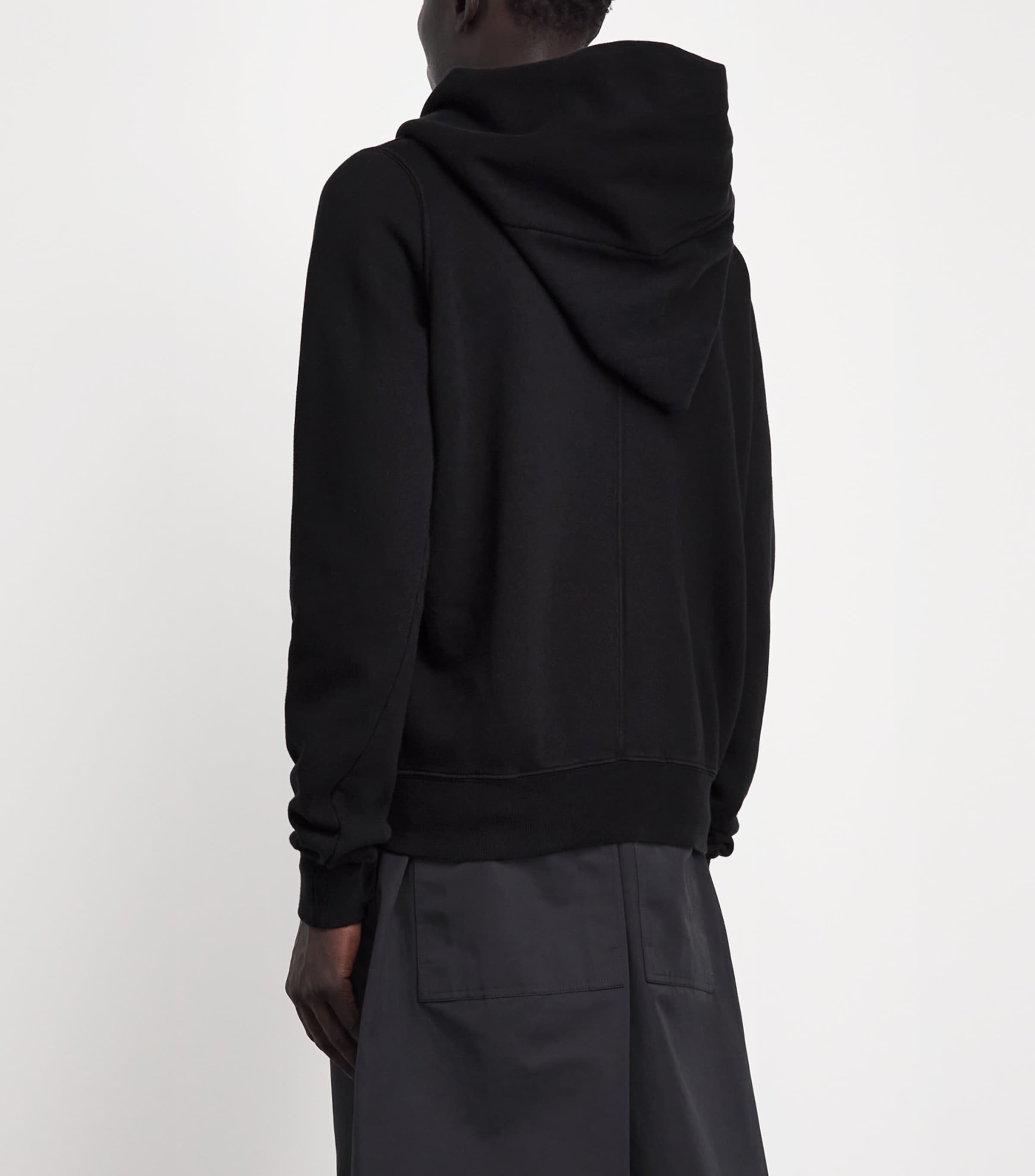 Rick Owens Mens Asymmetric Mountain Hoodie Black Image 5