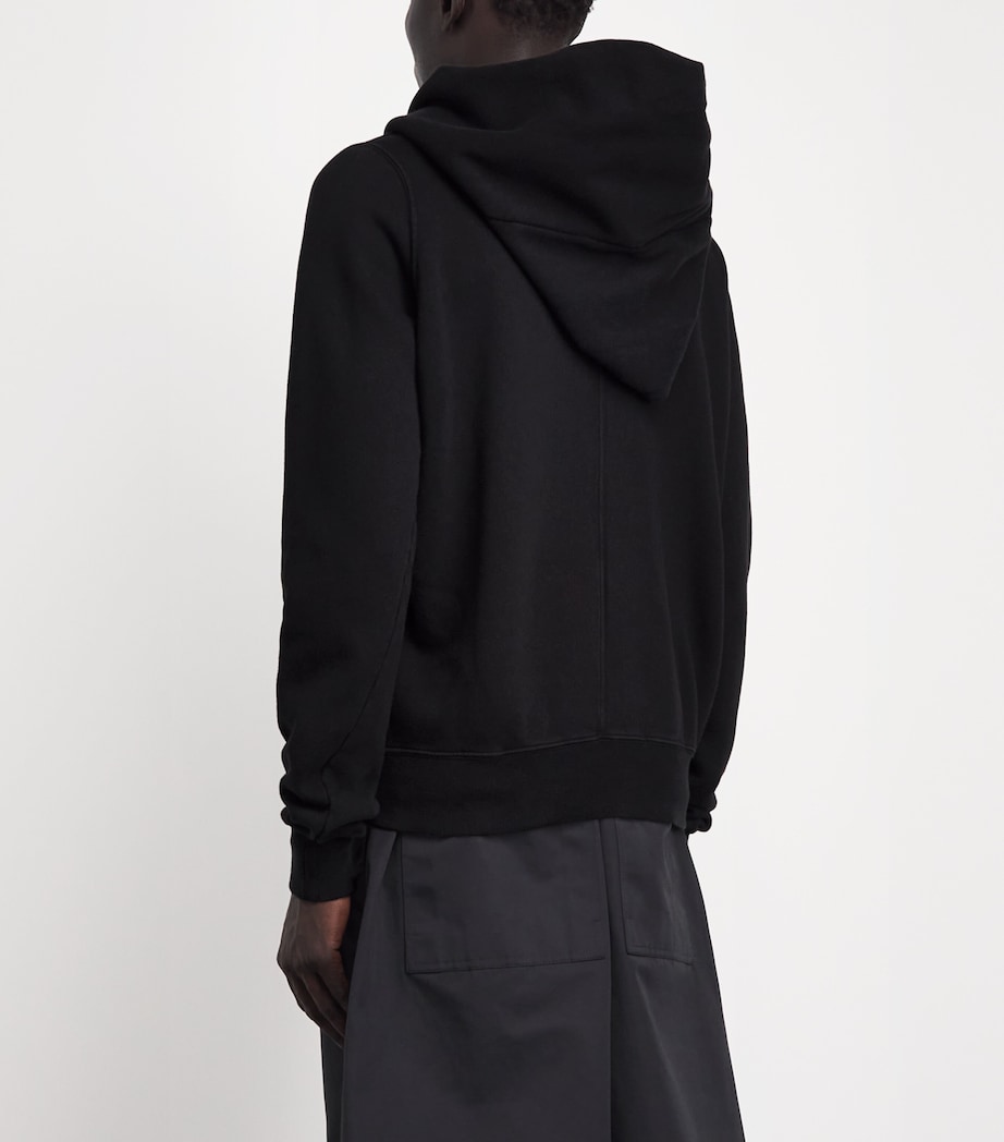 Rick Owens Mens Asymmetric Mountain Hoodie Black Image 5