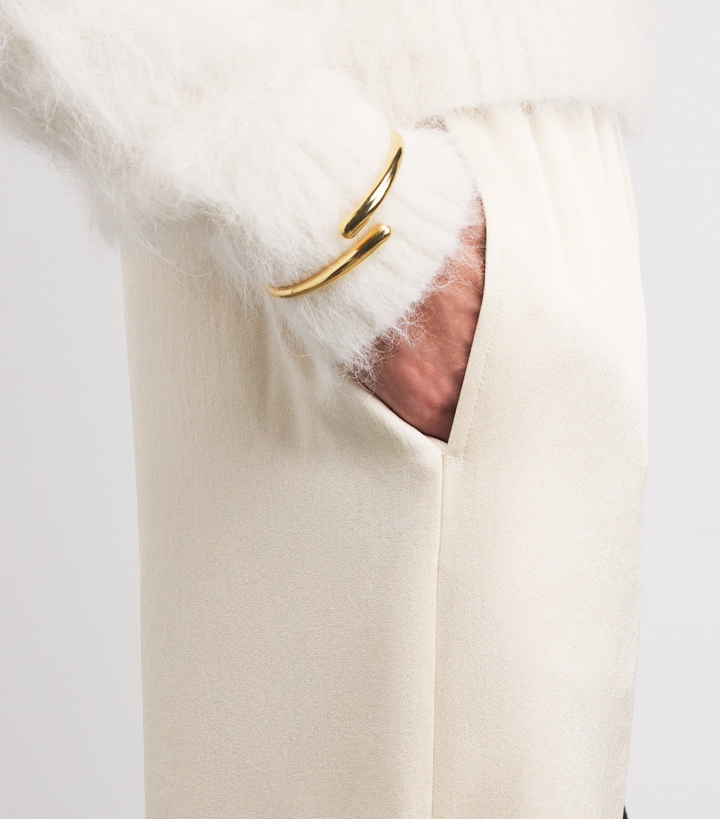 Silk Arvenn Wide-Leg Trousers ECRU Image 6