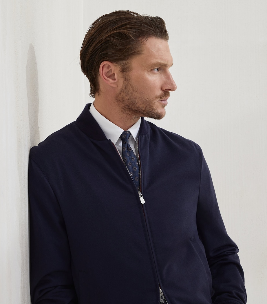 Cashmere Flannel Bomber Jacket CU926 Image 6