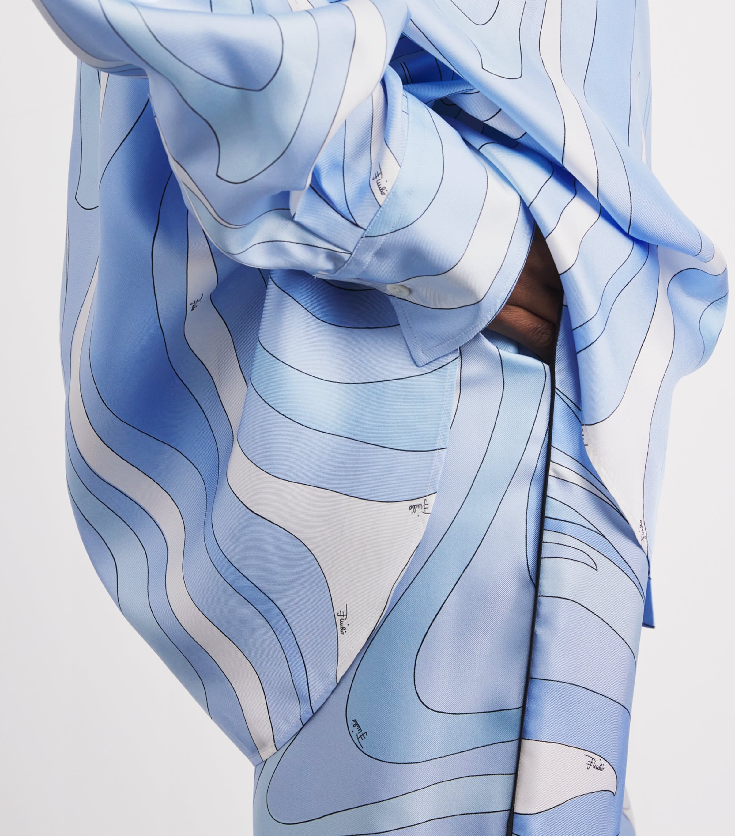 PUCCI Womens Silk Oversized Shirt Pale Image 3
