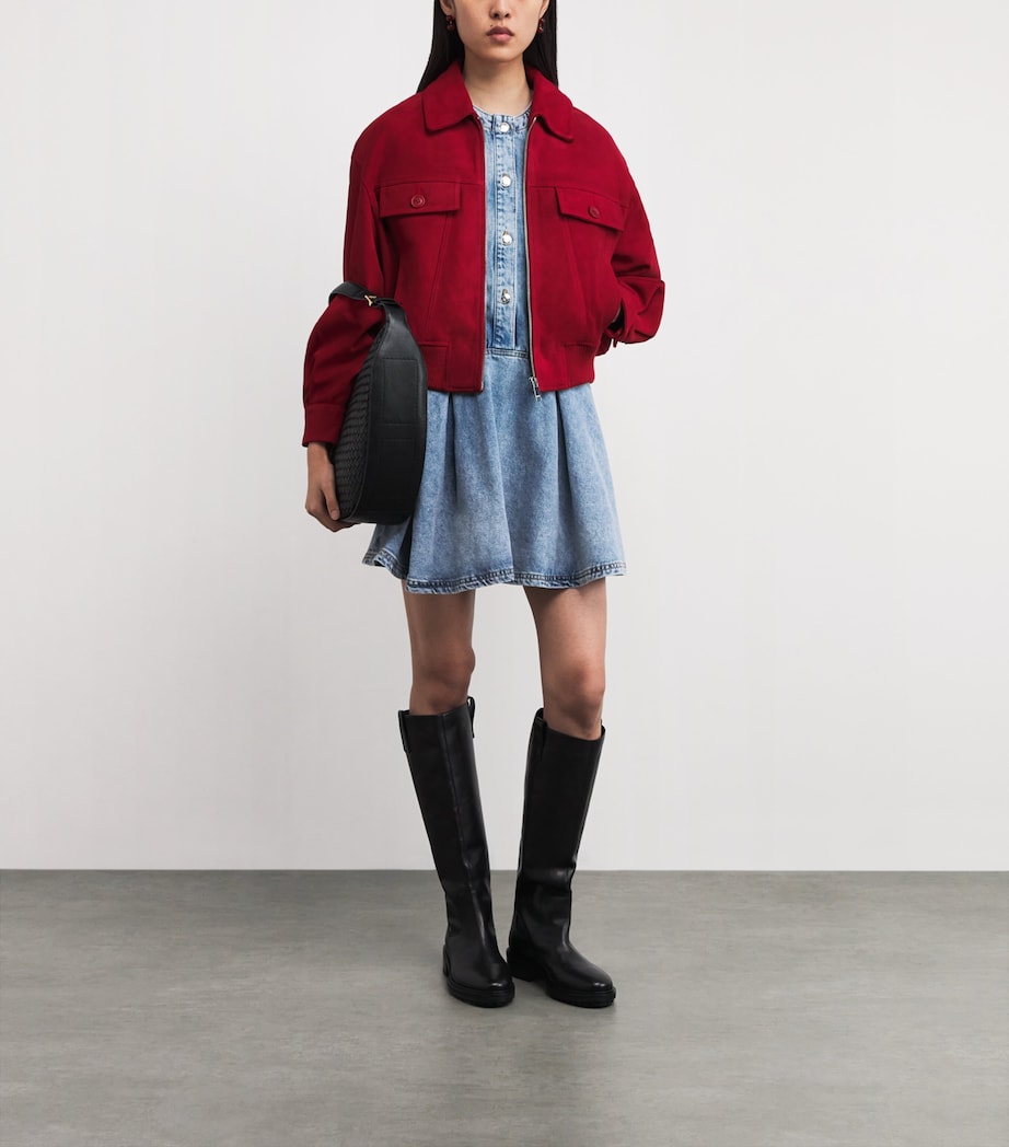 Denim Flared Mini Dress BLUE DENIM Image 2