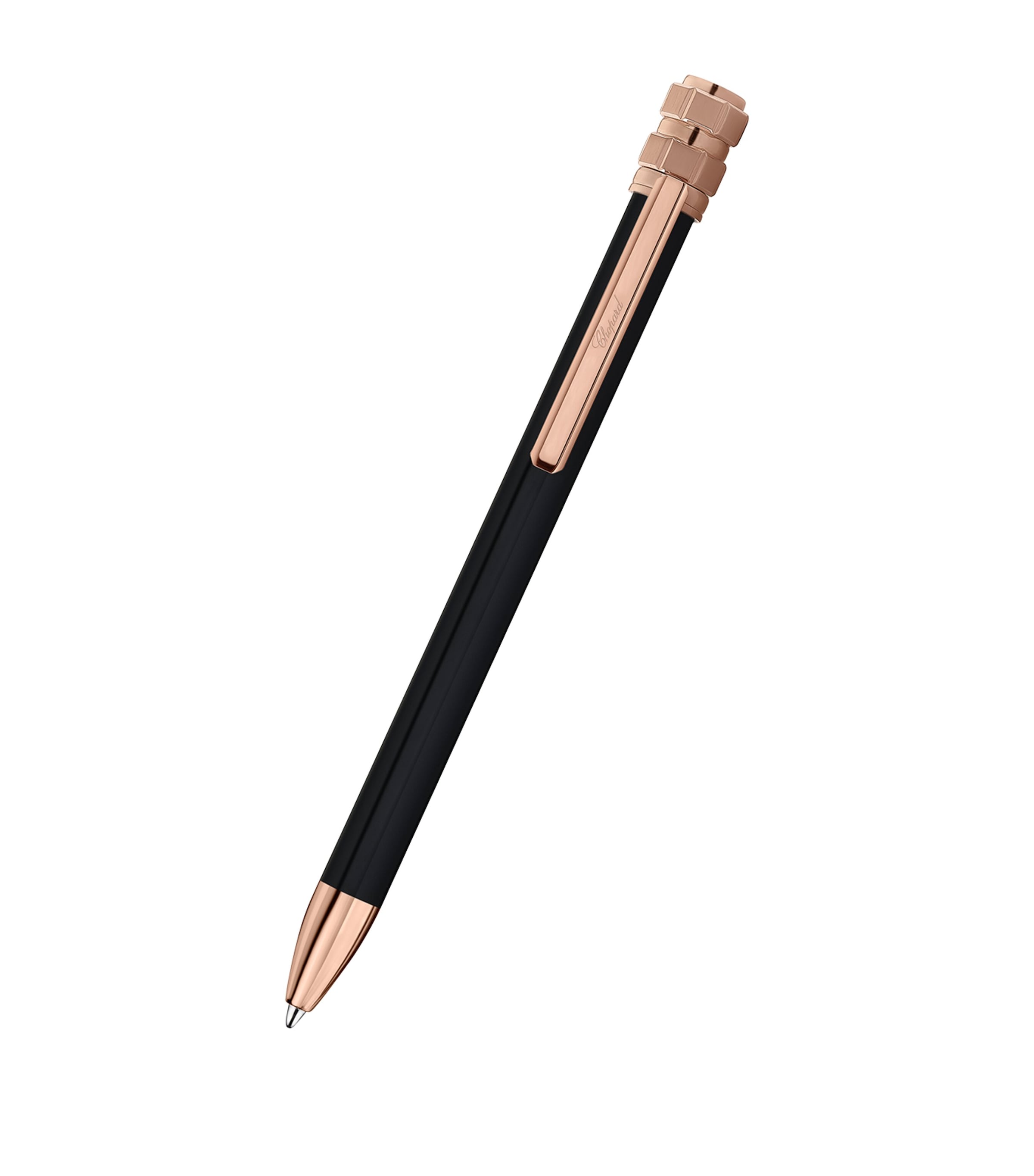 Chopard Ice Cube Ballpoint Pen Black & Rose Gold Image 1