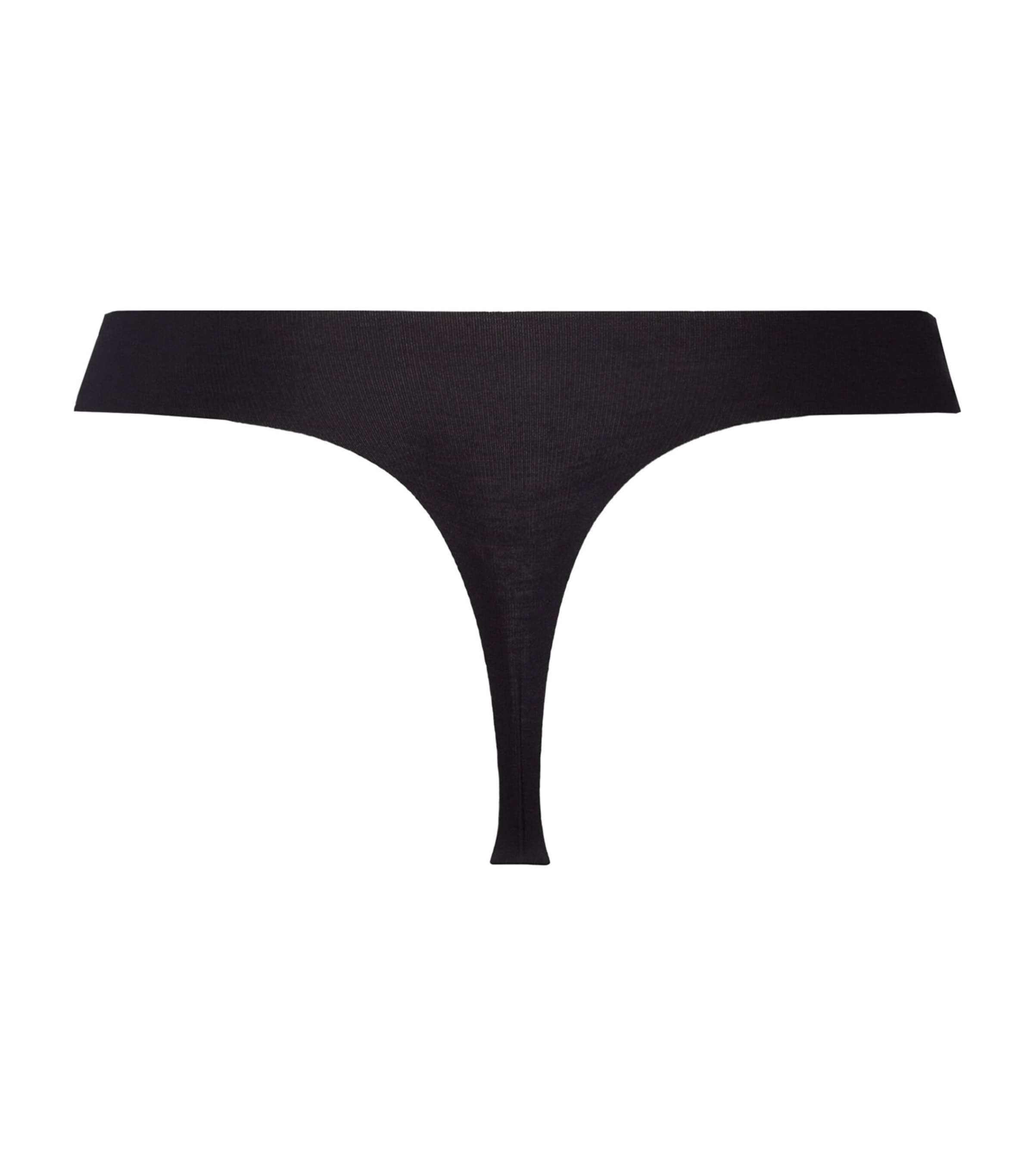 Invisible Cotton Thong BLACK Image 2