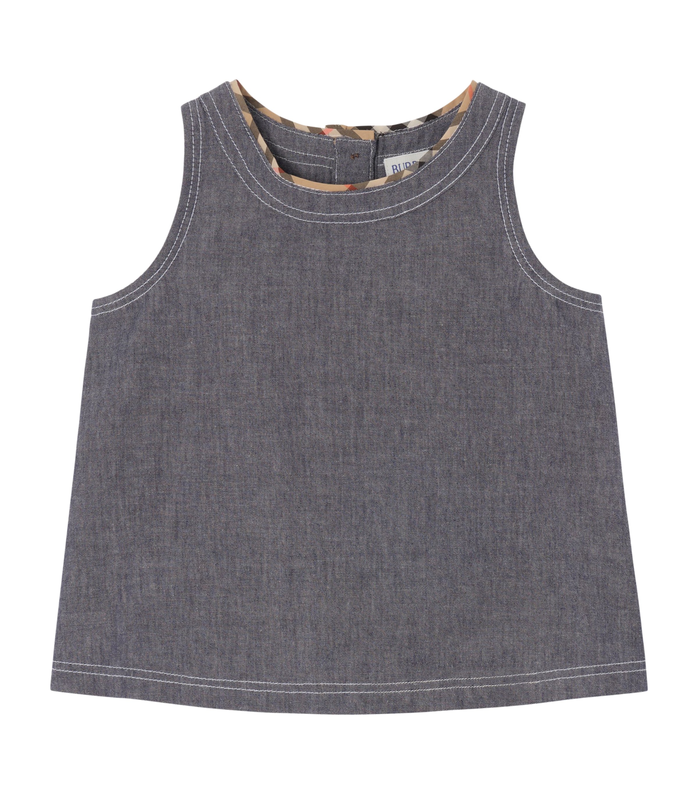 Burberry Kids Cotton Chambray Top (14 Years) Damson Blue Melange Image 1