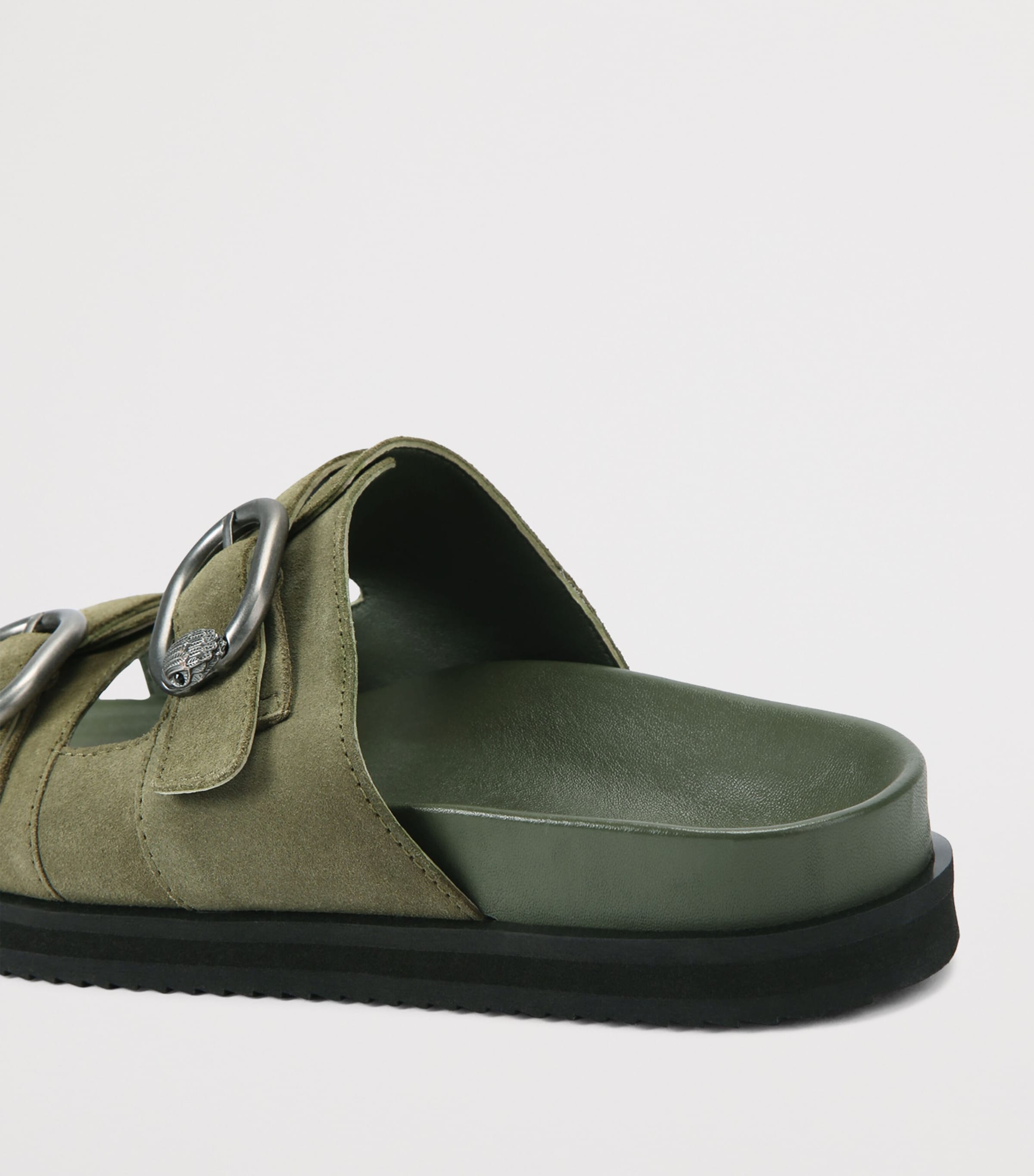 Kurt Geiger London Suede Bancroft Sandals Khaki Image 3