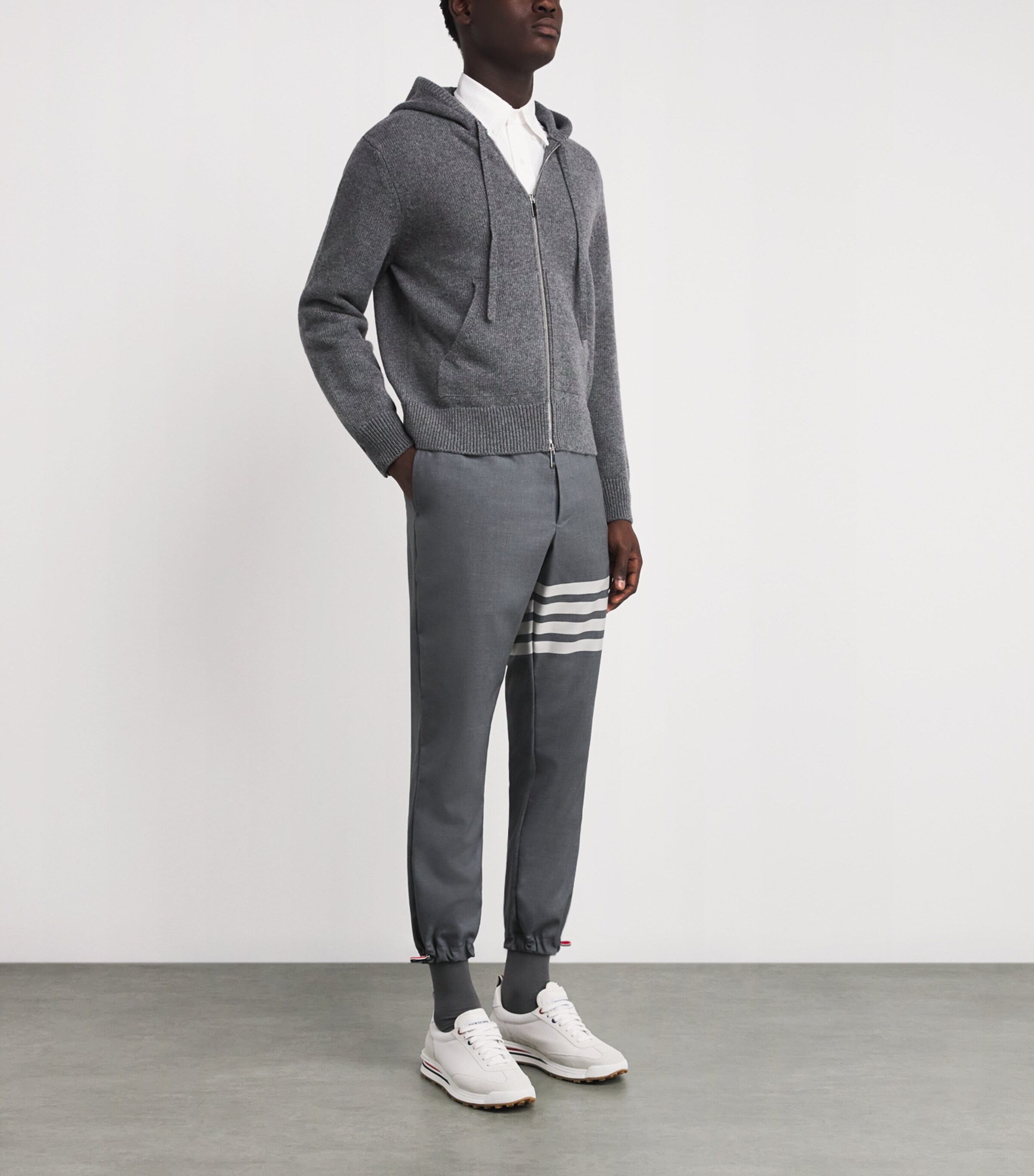 Wool 4-Bar Trousers MED GREY Image 2