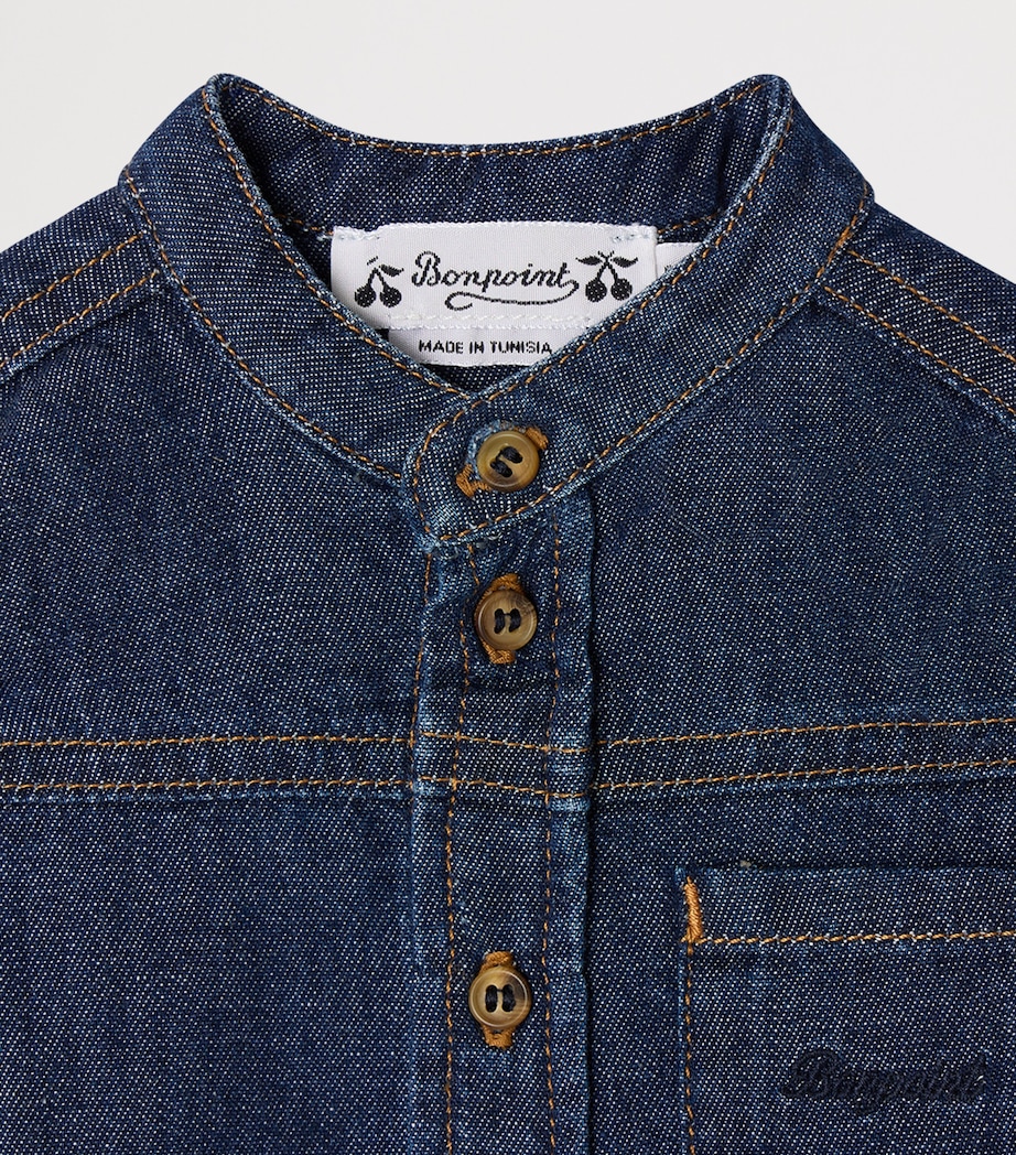 Bonpoint Cotton Denim Shirt (6-18 Months) Jean Fonce Image 3