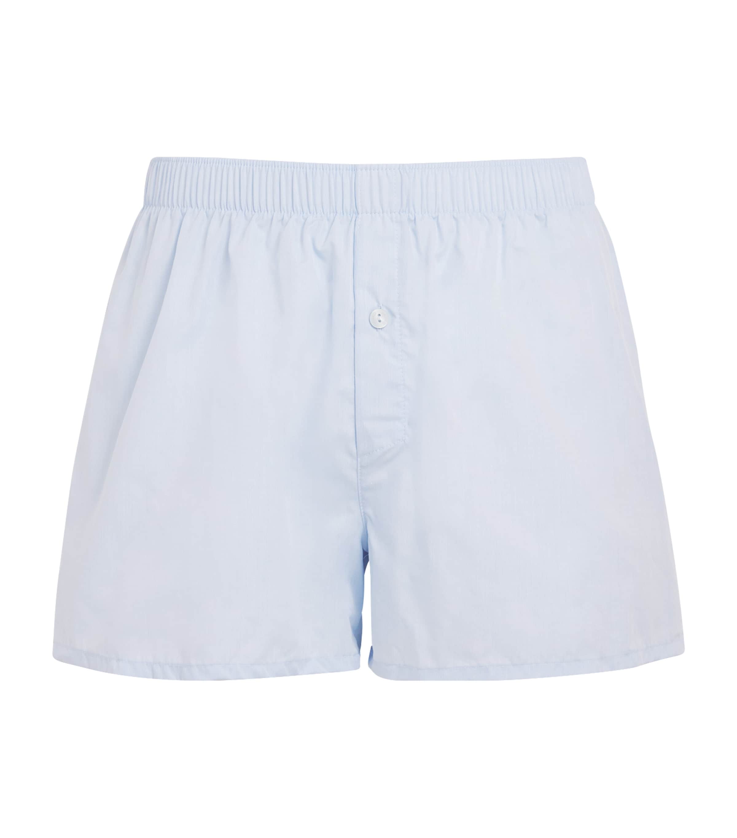 Cotton Woven Boxer Shorts 1033/LIGHT BLUE Image 1