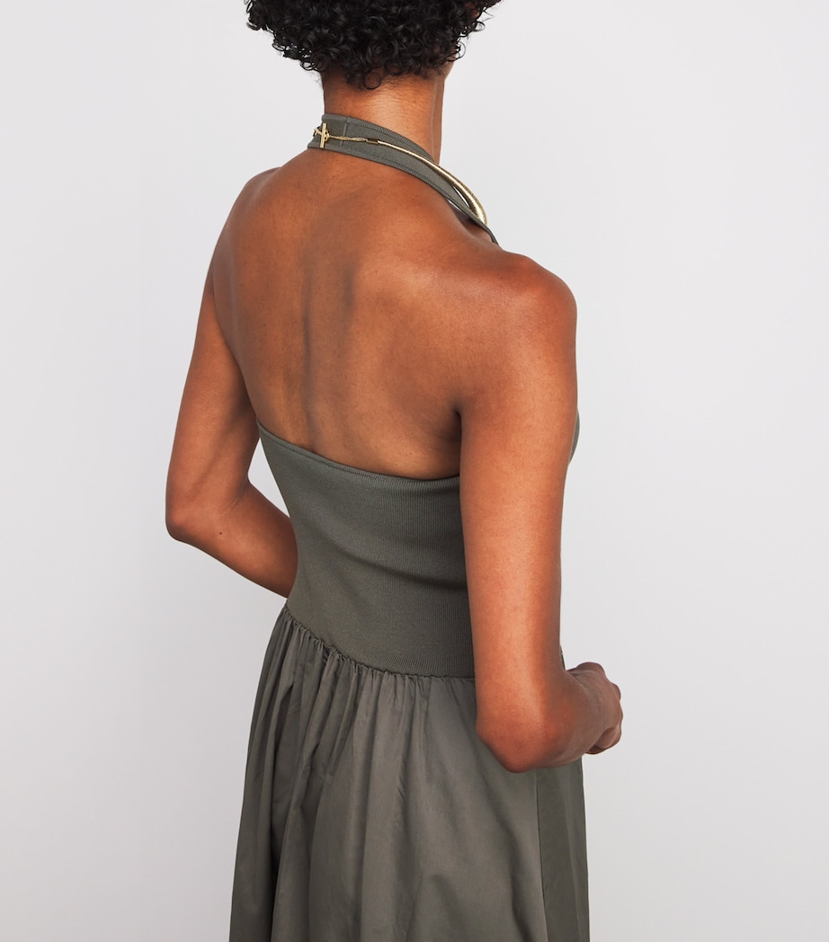 Halterneck Maxi Dress KHAKI Image 6