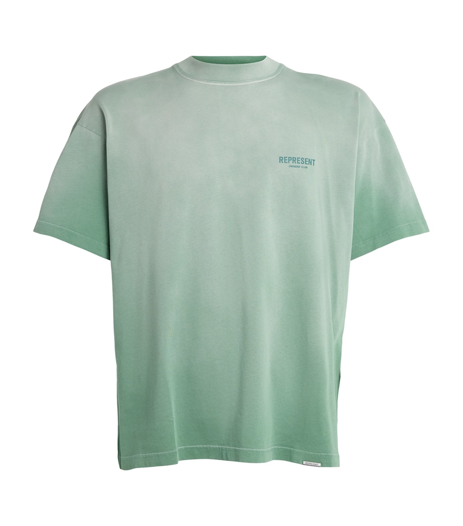Represent Mens Cotton Owners Club T-Shirt Washed Aloe Image 1