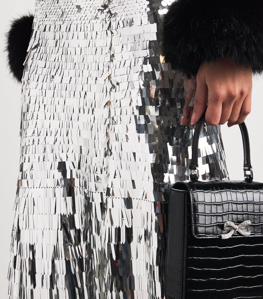 Sequin-Embellished Midi Skirt SILVER Image 6