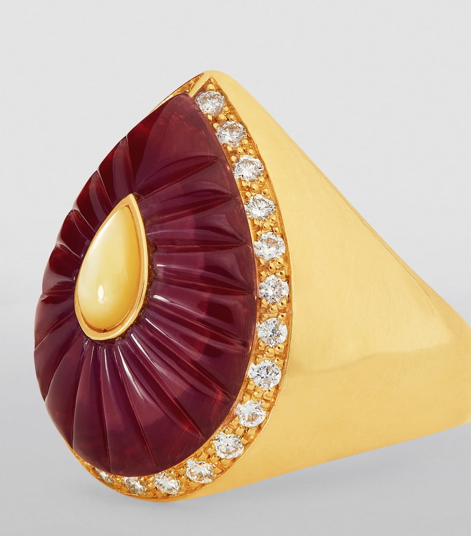 Yellow Gold, Diamond and Amethyst Bond Street Pinky Ring YELLOW GOLD Image 6