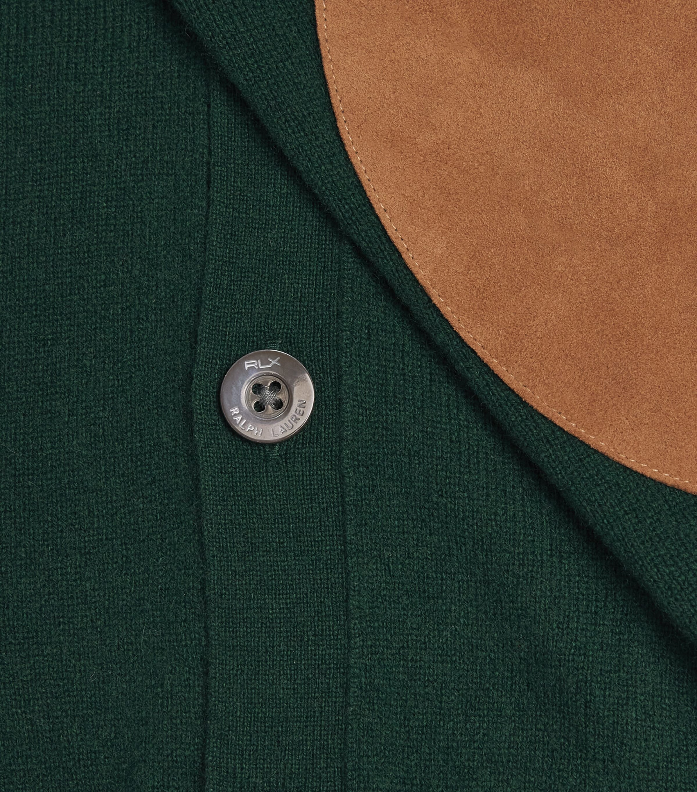 RLX Ralph Lauren Mens Cashmere-Suede Cardigan Moss Agate Image 6
