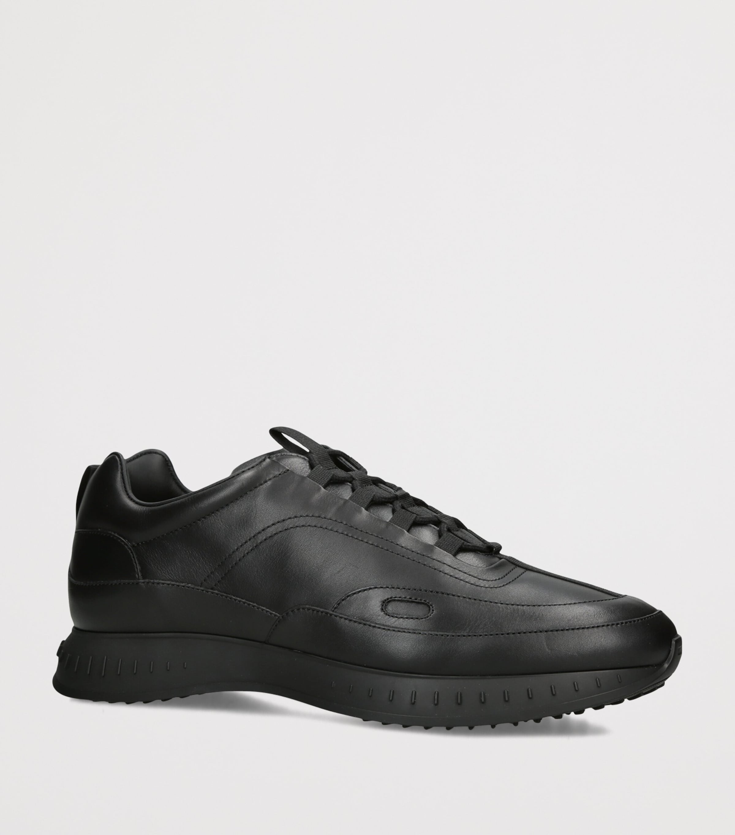 John Lobb Leather Stream Laced Sneakers Black Image 2