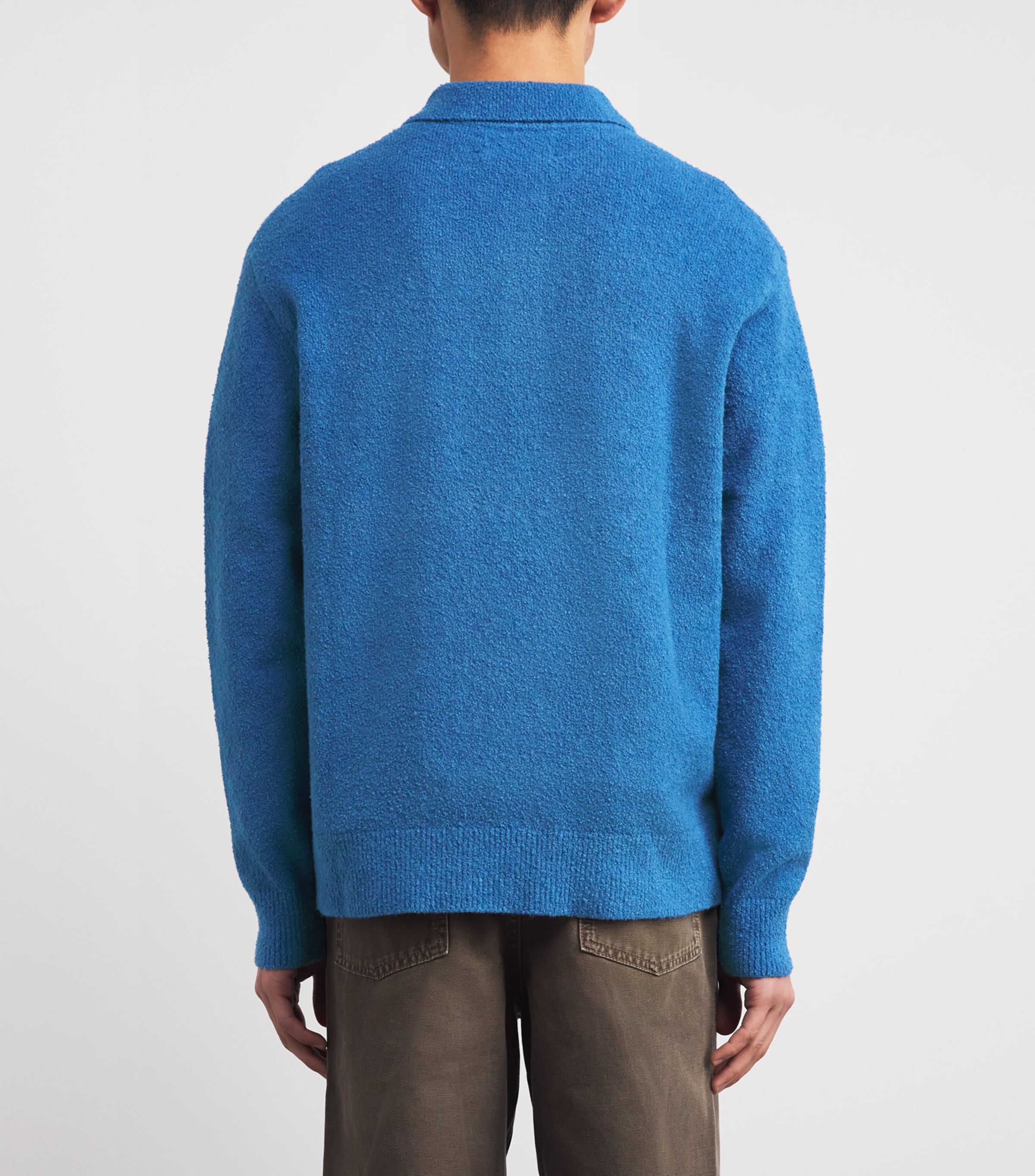 SAMSOE SAMSOE Mens Cotton-Blend Polo Sweater Bright Cobalt Image 4