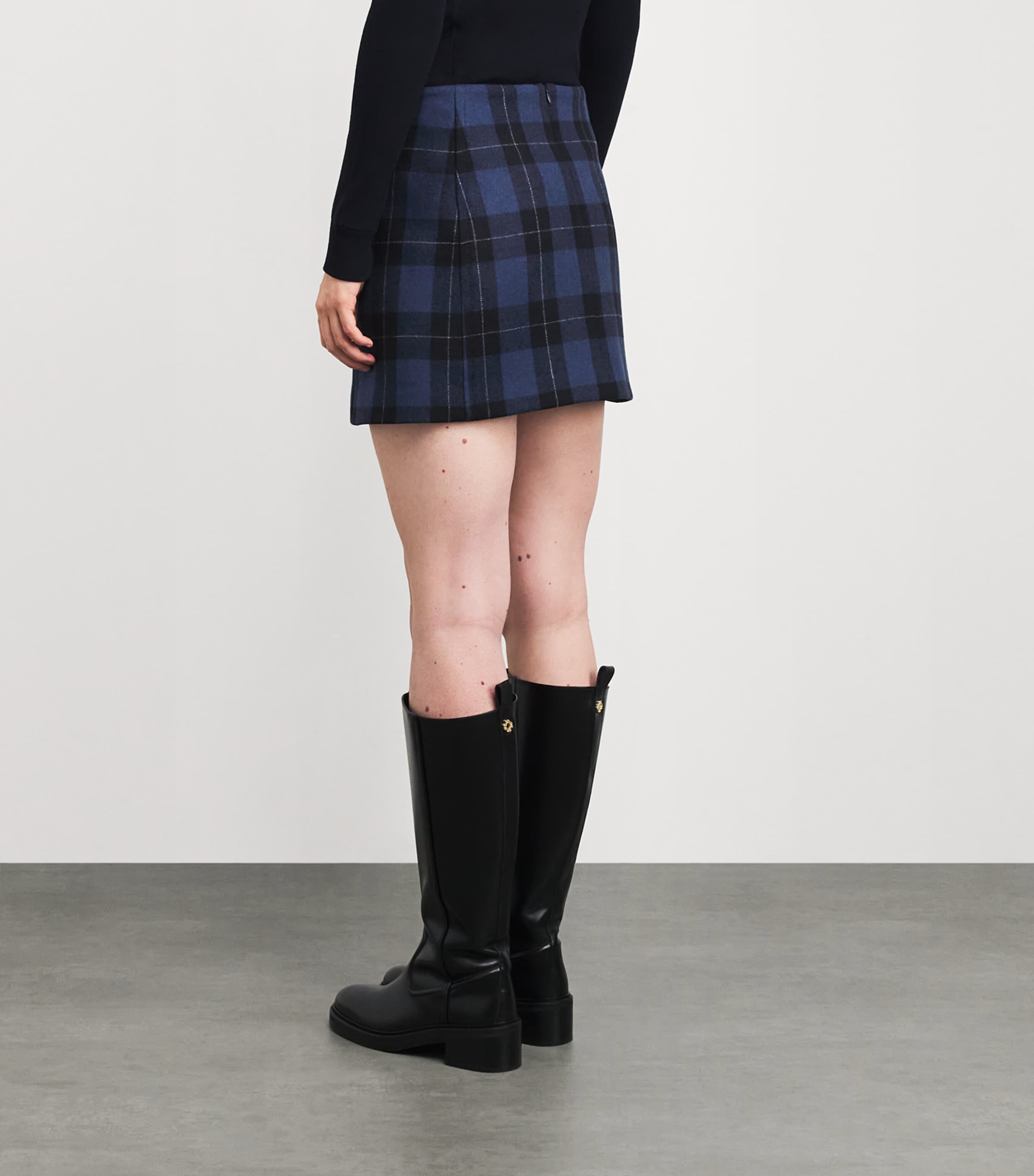 Wool-Blend Mini Skirt NAVY Image 4