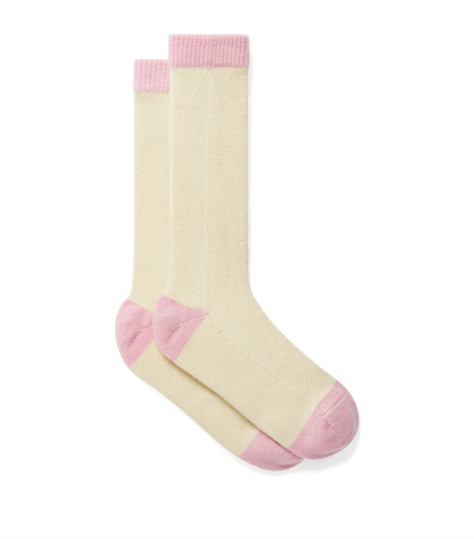 x Guest In Residence Cashmere Loran Ribbed Socks RA JAUNE CLAIR Image 1