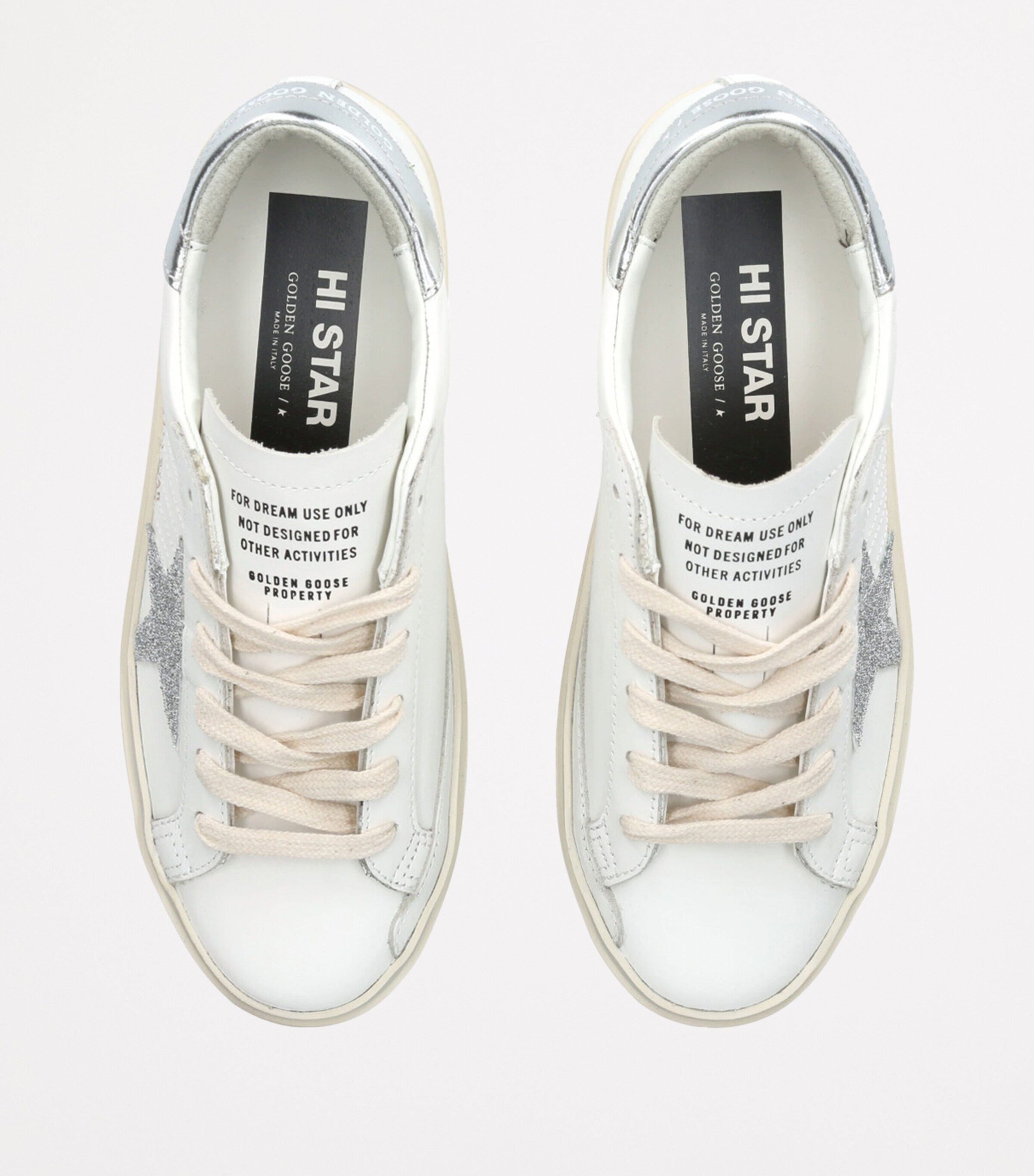 Golden Goose White Leather Hi Star Sneakers | Harrods US