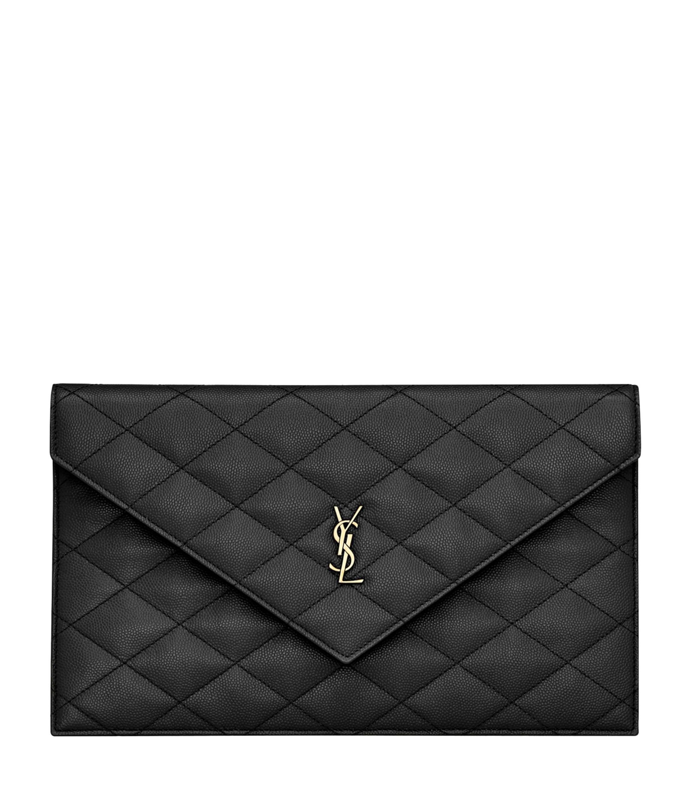 Saint Laurent Quilted Leather Uptown Clutch Bag Image 1