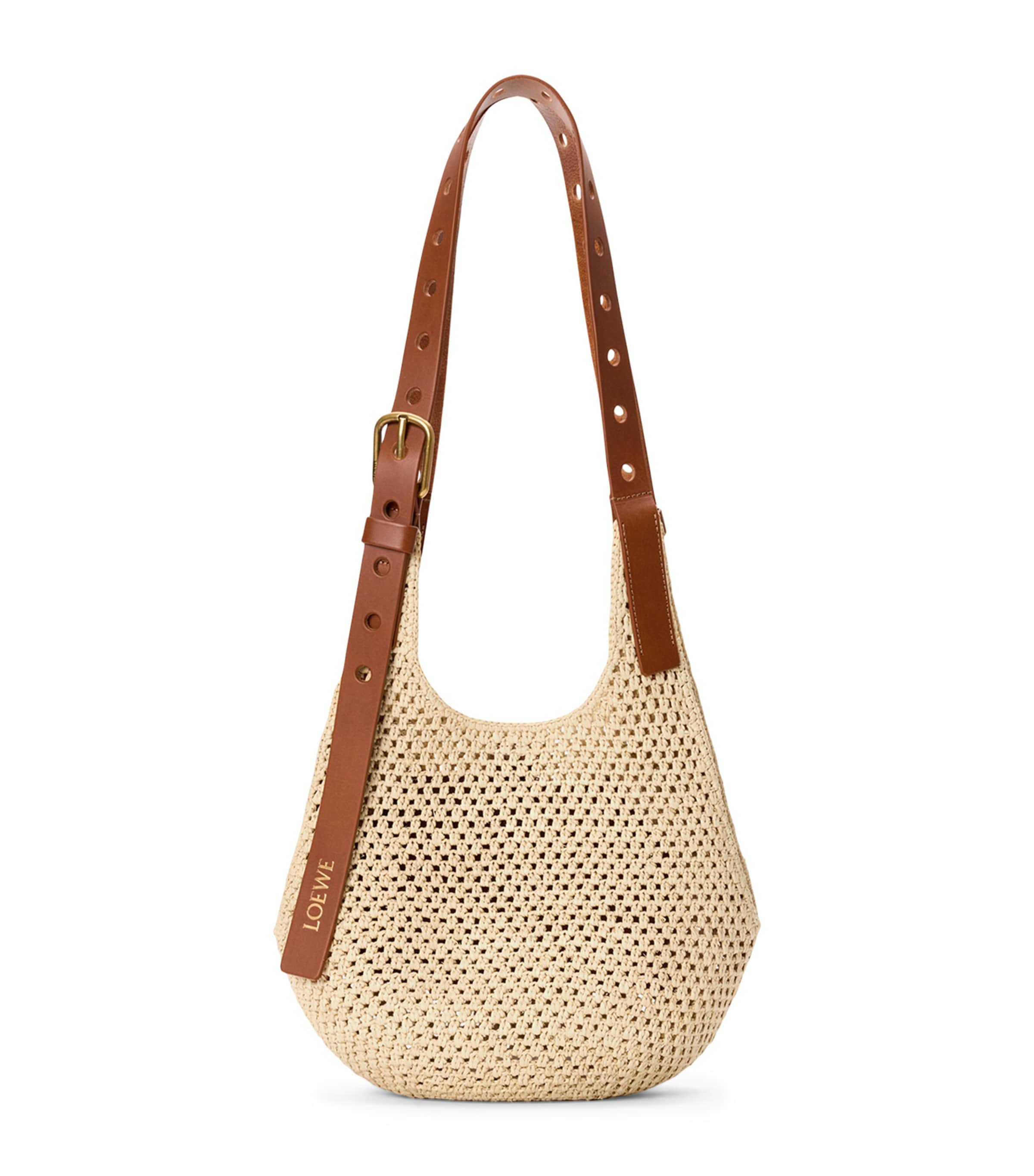 LOEWE x Paula's Ibiza Small Raffia-Leather Tote Bag Natural/tan Image 1