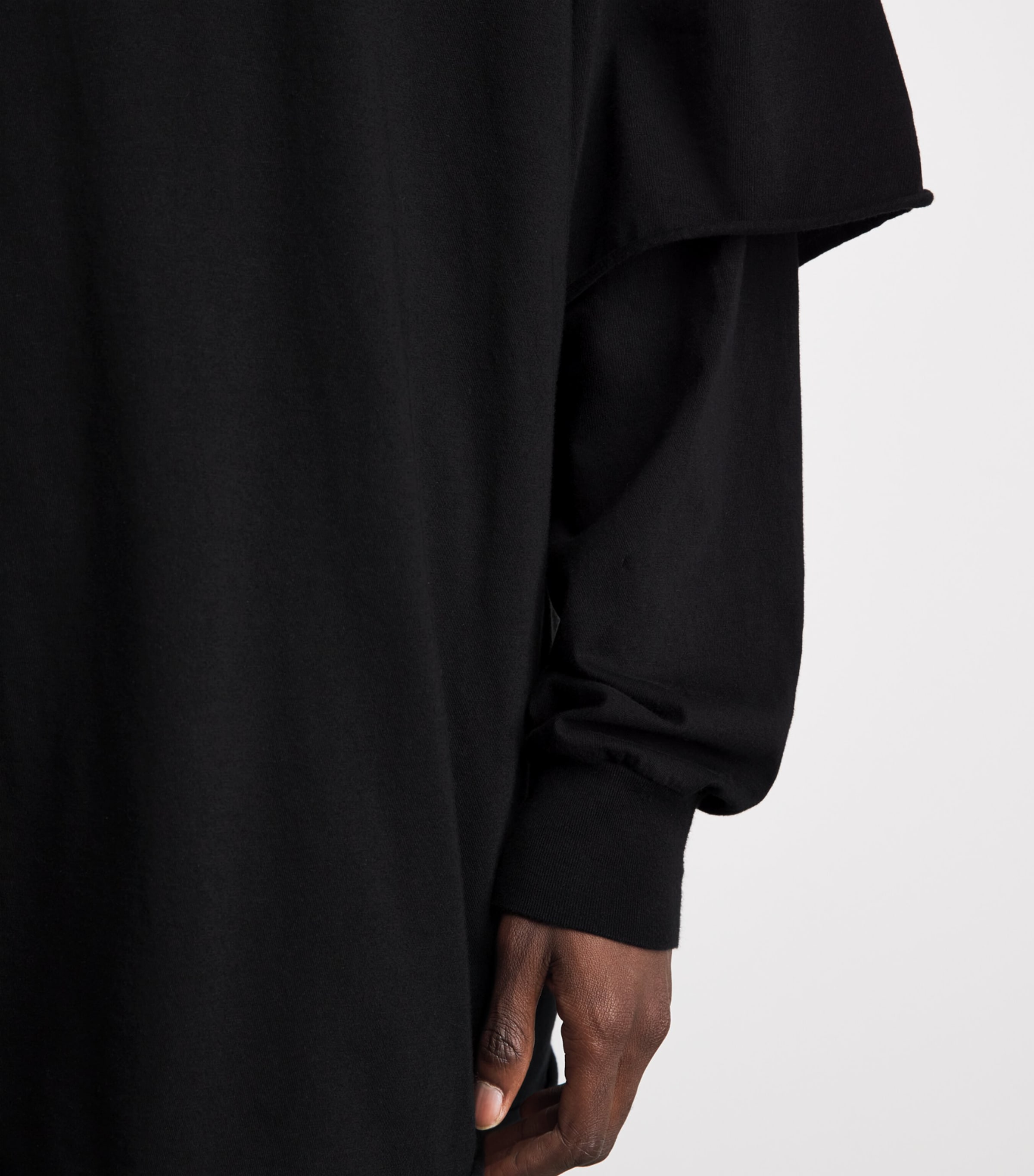 Rick Owens Mens Oversized Tommy Hustler Hoodie Black Image 3