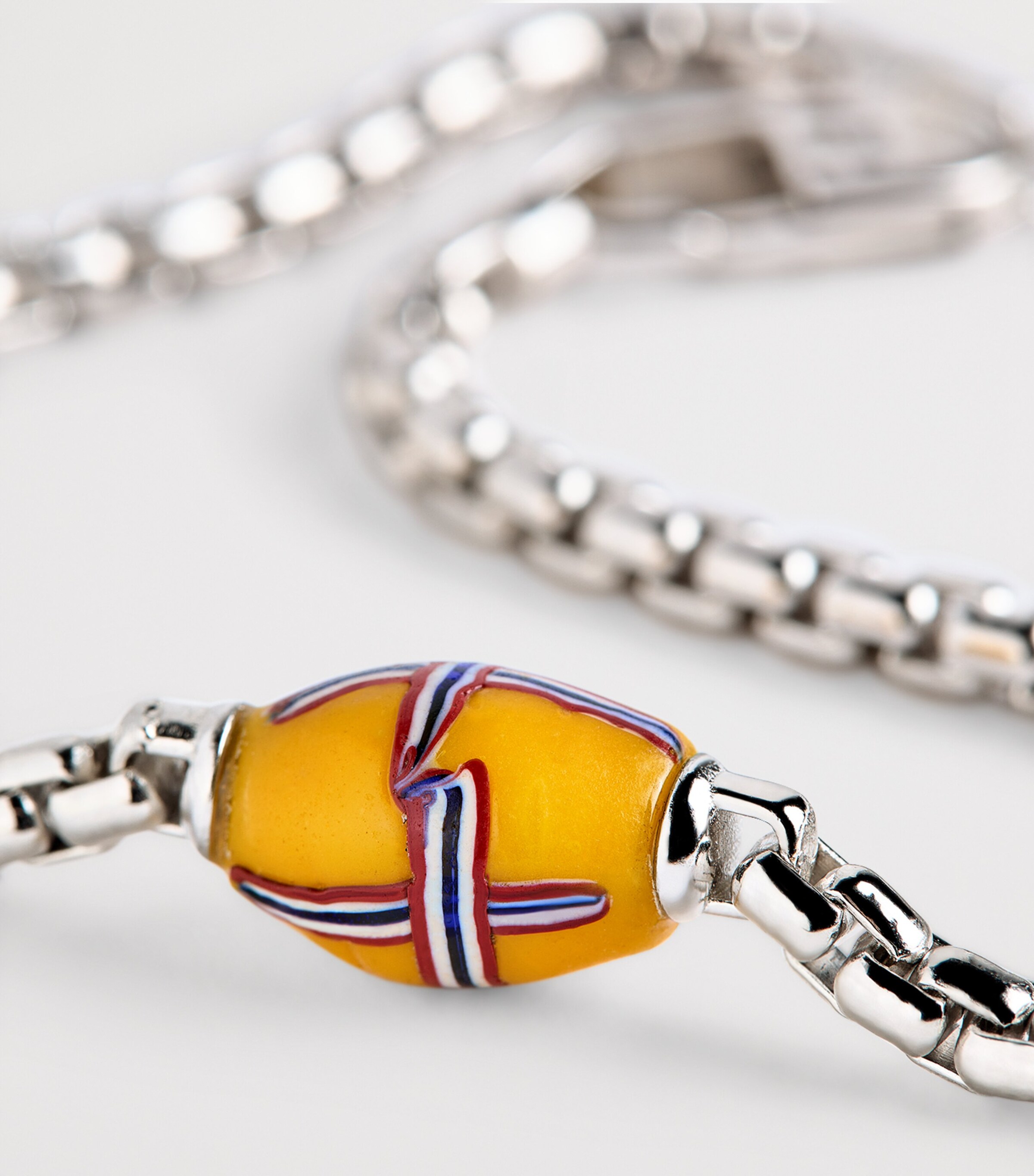 Tateossian Sterling Silver French Cross Chain Bracelet Yellow Image 4