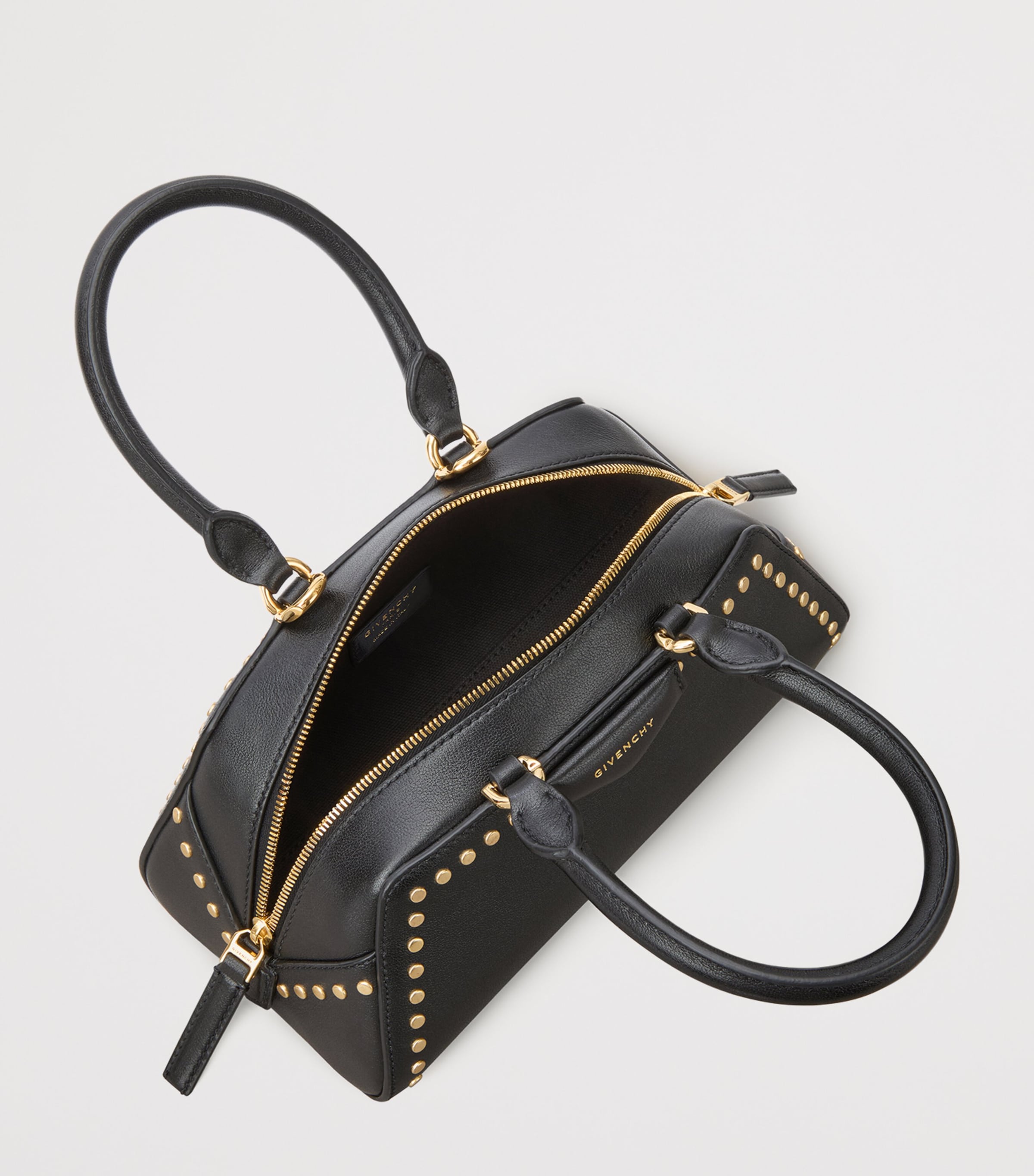 Mini Leather Antigona Cube East-West Top-Handle Bag BLACK Image 5